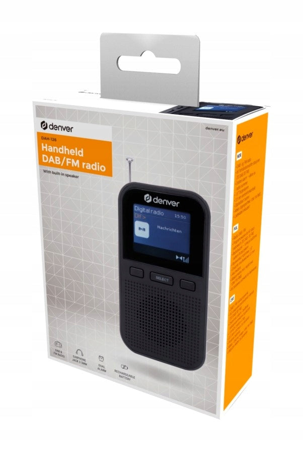 DAB+ FM Pocket Battery Radio Denver DAH-126 Brand Denver