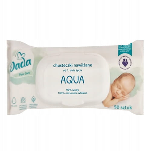 DADA Pure Care AQUA wet wipes 4 x 50 pcs. Brand Dada