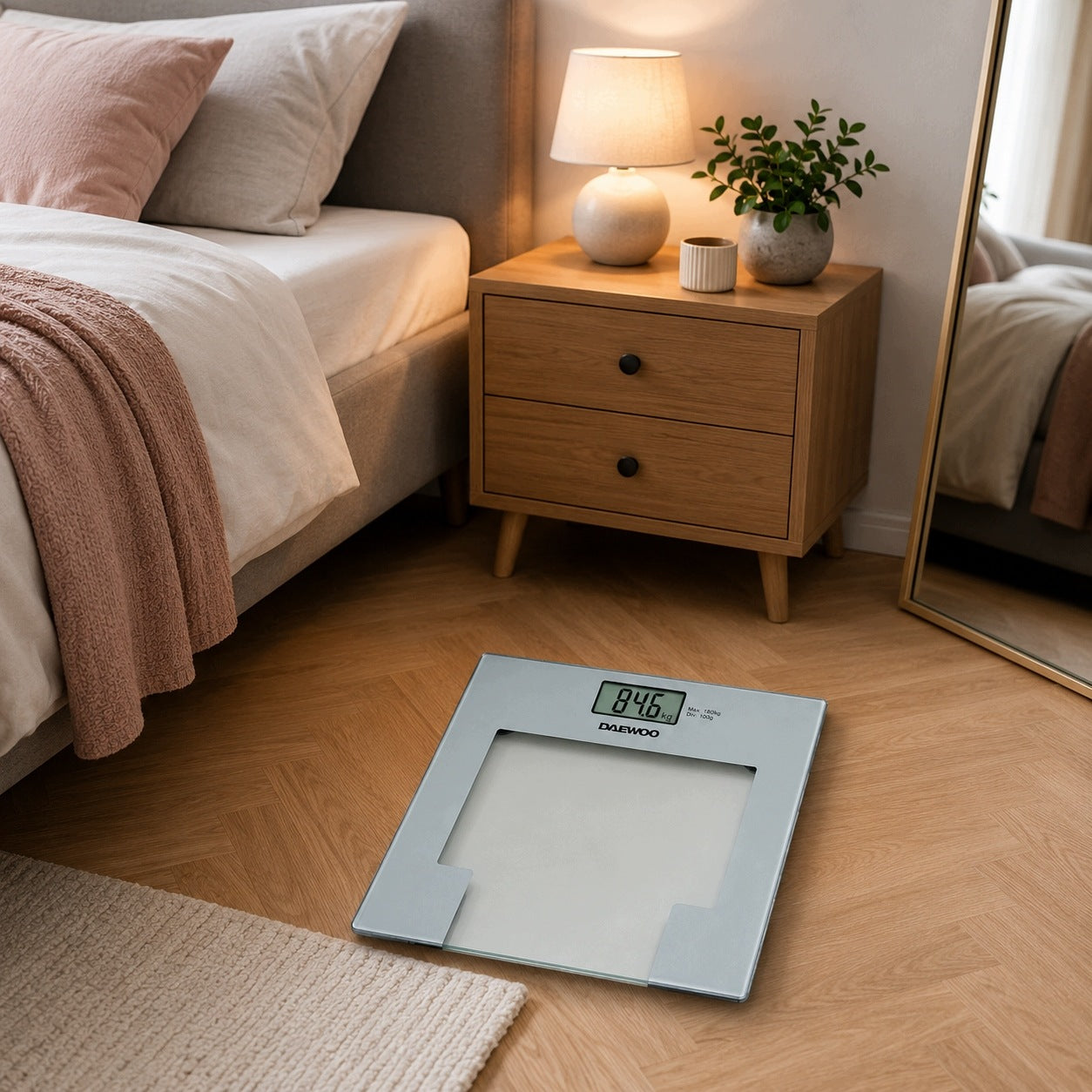 DAEWOO BATHROOM SCALE UP TO 180 KG ELECTRONIC ACCURATE 180 KG GLASS Manufacturer code DBS-4210