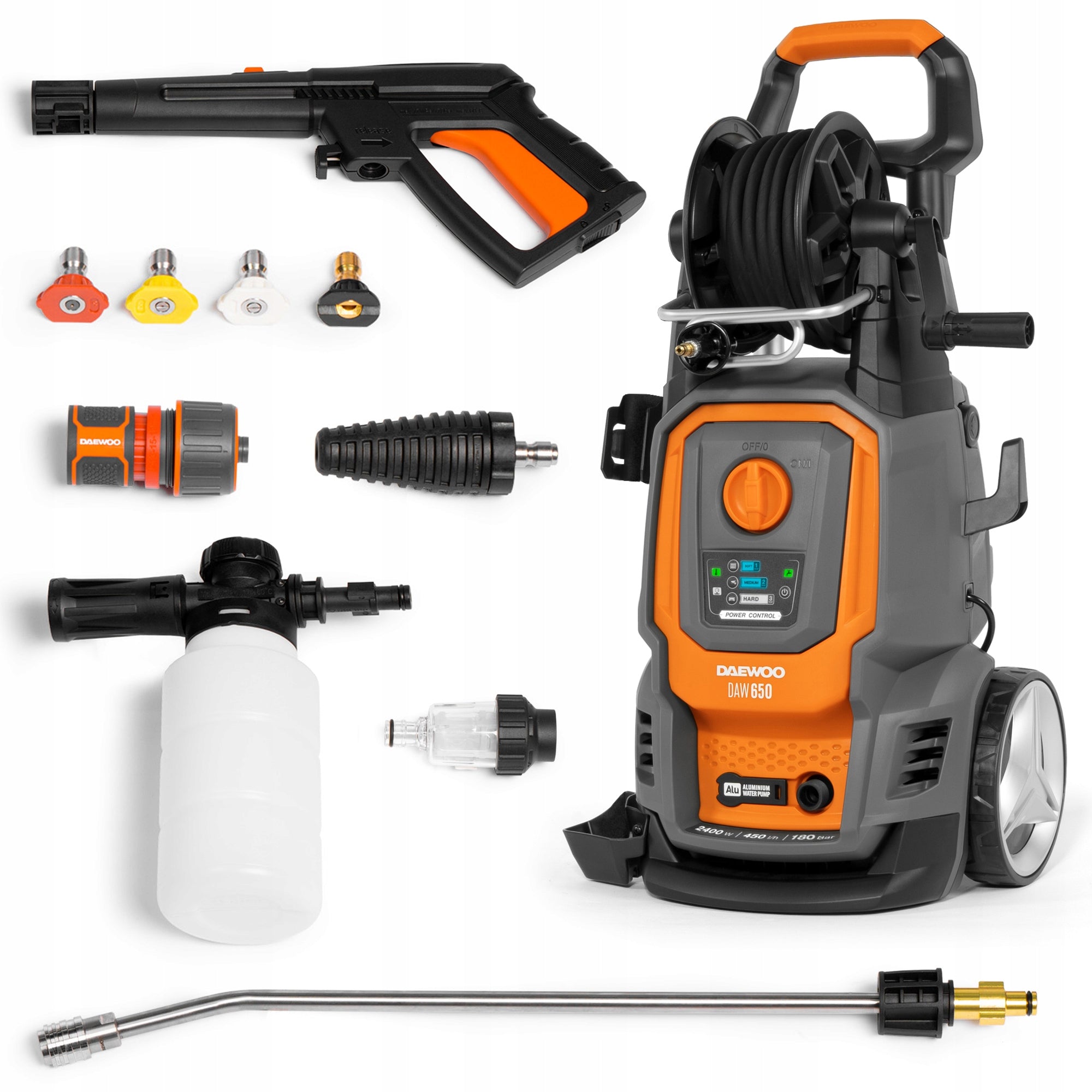 DAEWOO DAW 650 HIGH PRESSURE WASHER 2400W 195bar 450l/h MAX 50°C