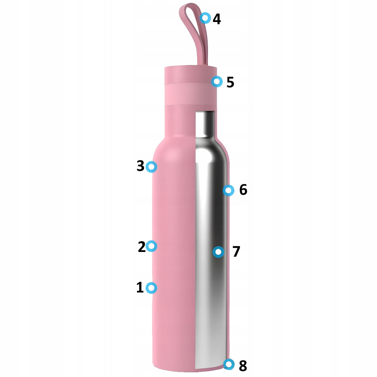 DAFI EASY thermal bottle 490 ml thermos thermal mug for coffee tea Product height 24.4 cm