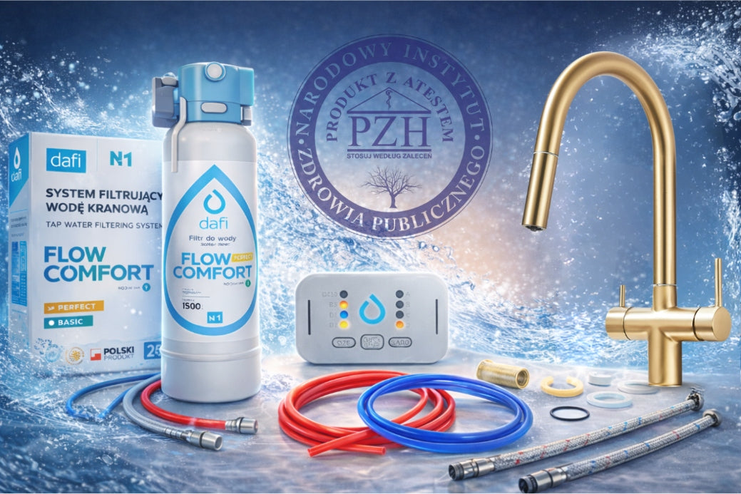 DAFI FLOW COMFORT D-1 SINK FILTER AND KITCHEN WATER FILTER TAP GOLD Packaging status original