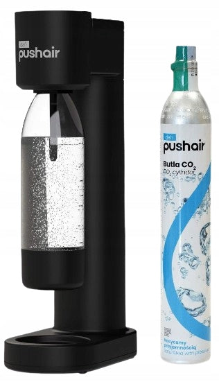 DAFI PUSHAIR water saturator siphon black + CO2 cartridge + bottle 0,7 soda