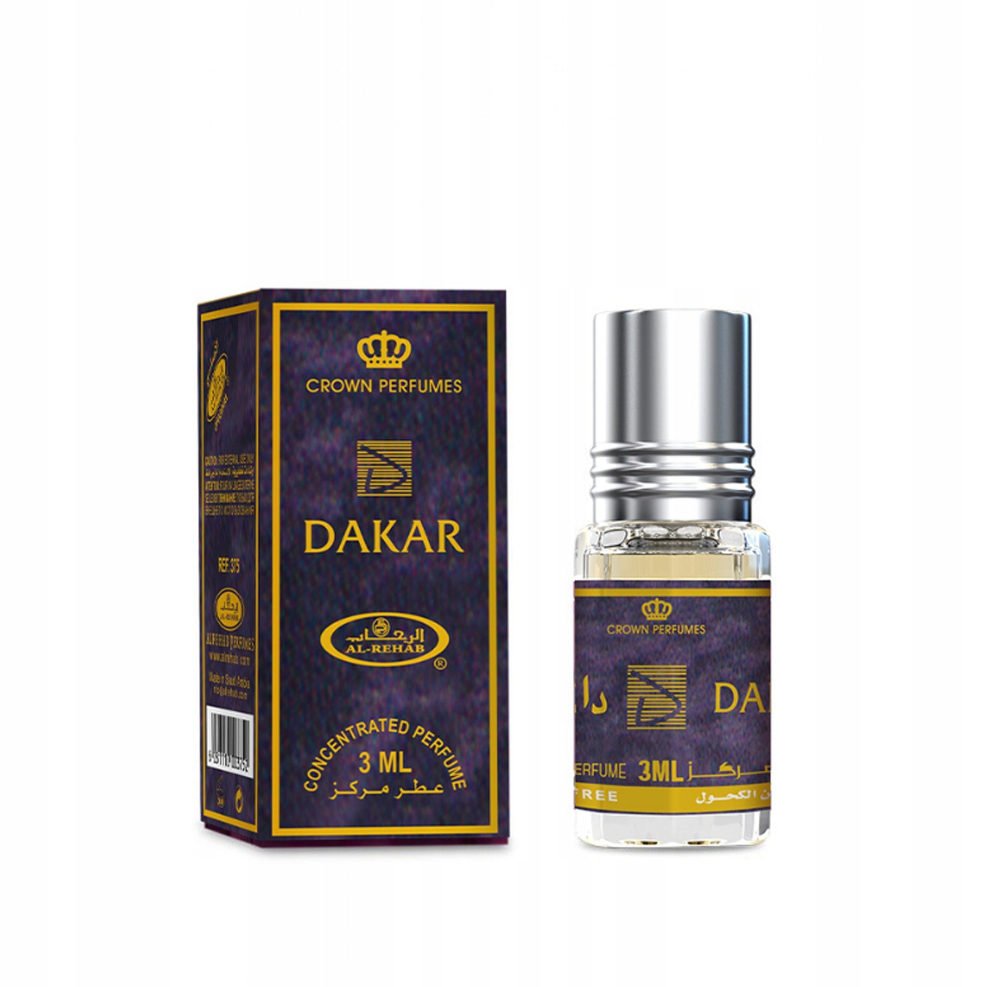 DAKAR Perfumed Oil 3 ml Al Rehab Traditional Men's Fragrance For Him Packaging status original