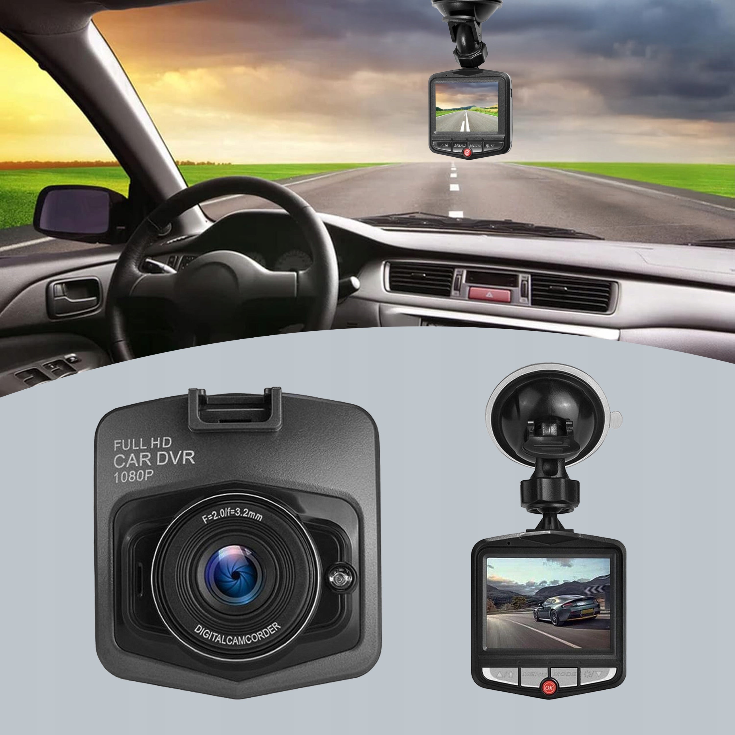 DASH CAM DRIVING VIDEO RECORDER MOTION SENSOR NIGHT MODE VIDEO EAN (GTIN) 5907182116251
