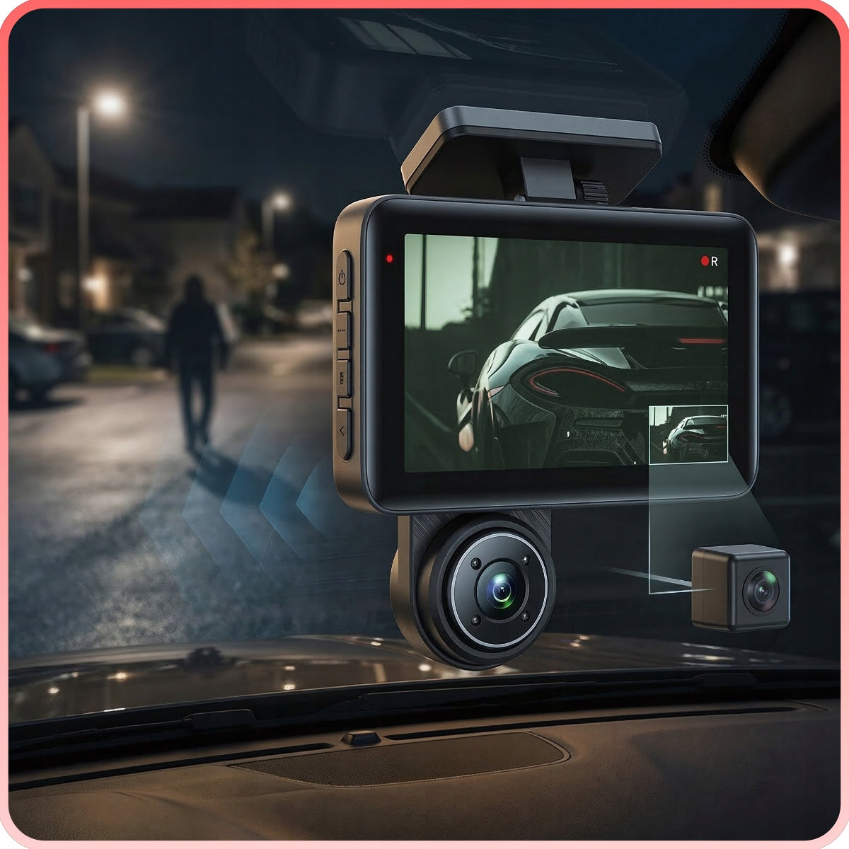 DASH CAM DRIVING VIDEO RECORDER REAR FRONT 3 CAMERAS FULL HD FHD Manufacturer code Kamera samochodowa DRMZ 3 kamery