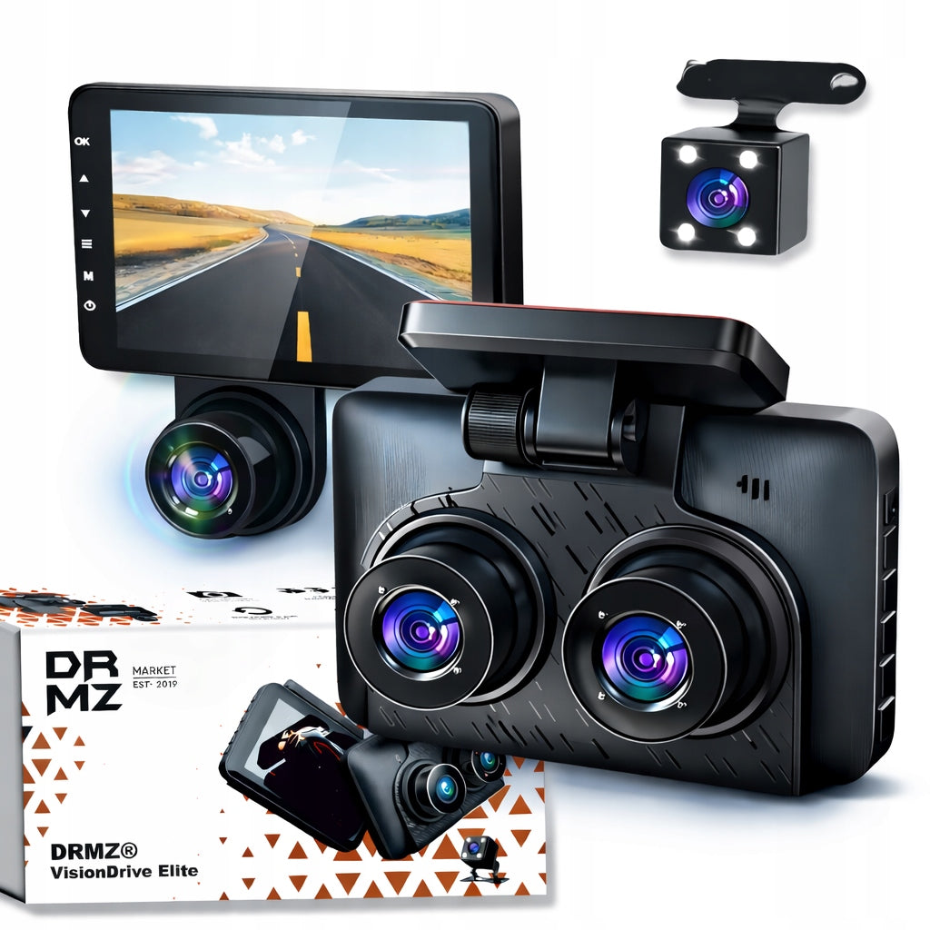DASH CAM DRIVING VIDEO RECORDER REAR FRONT 3 CAMERAS FULL HD FHD