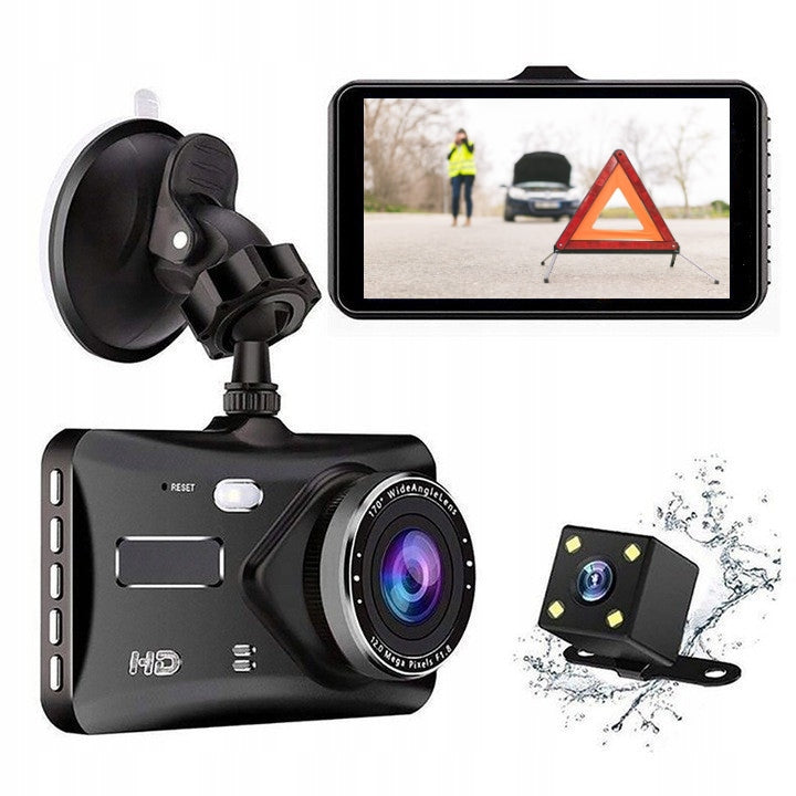 DASH CAM WITH TOUCH SCREEN AND POLISH MENU, FRONT AND REAR CAMERA Model Wideorejestrator z Dotykowym Ekranem Save S-905
