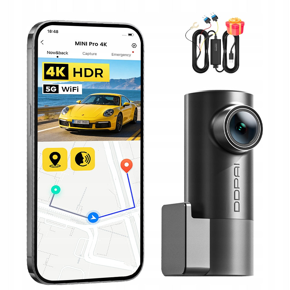 DDPAI MINI Pro 4K CAR CAMERA WIFI6 VIDEO RECORDER + HARDWIRE KIT