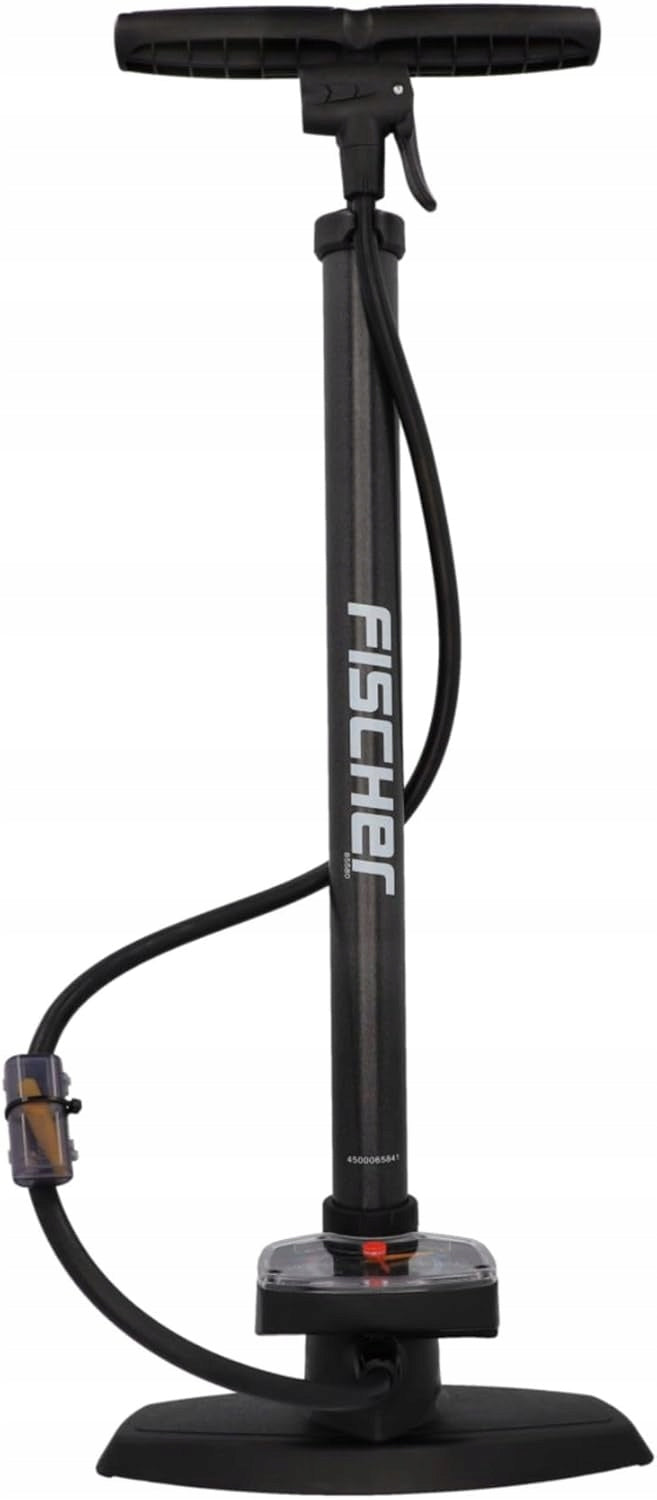 DECENT MANUAL STRONG BICYCLE FISHER STANDING PUMP - BLACK + ADAPTERS Packaging status original
