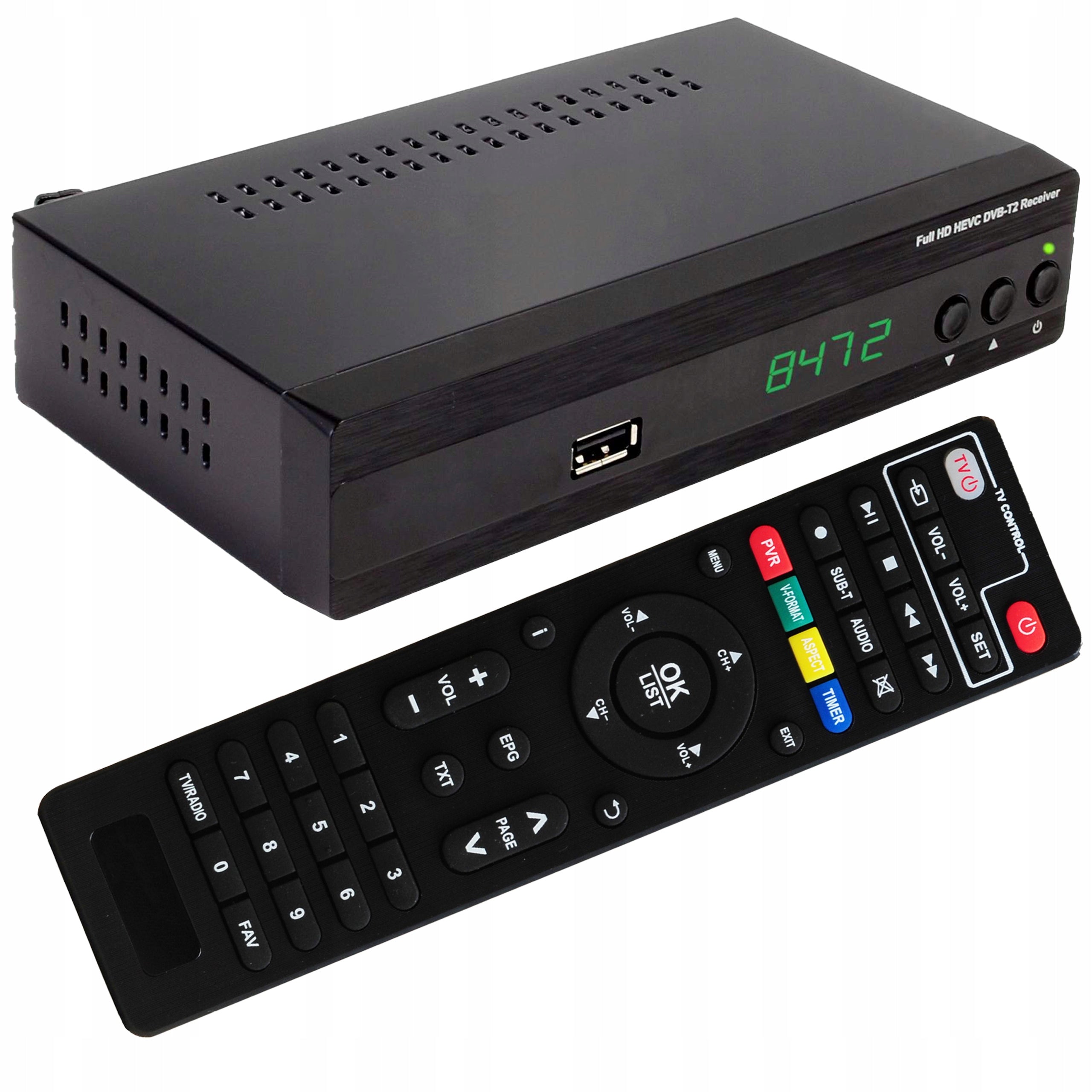 DECODER DVB-T2 FULL HD TV TERRESTRIAL HEVC H.265 TUNER HDMI SCART USB REMOTE CONTROL Brand no brand