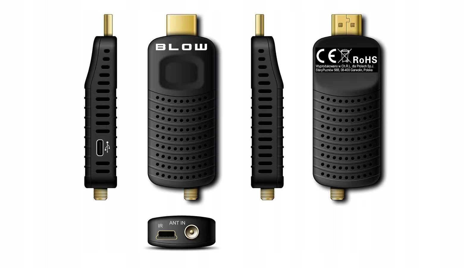 DECODER TUNER TV DVB-T2 HEVC H.265 FULL HD MINI STICK REMOTE CONTROL BATTERIES SET Packaging status original