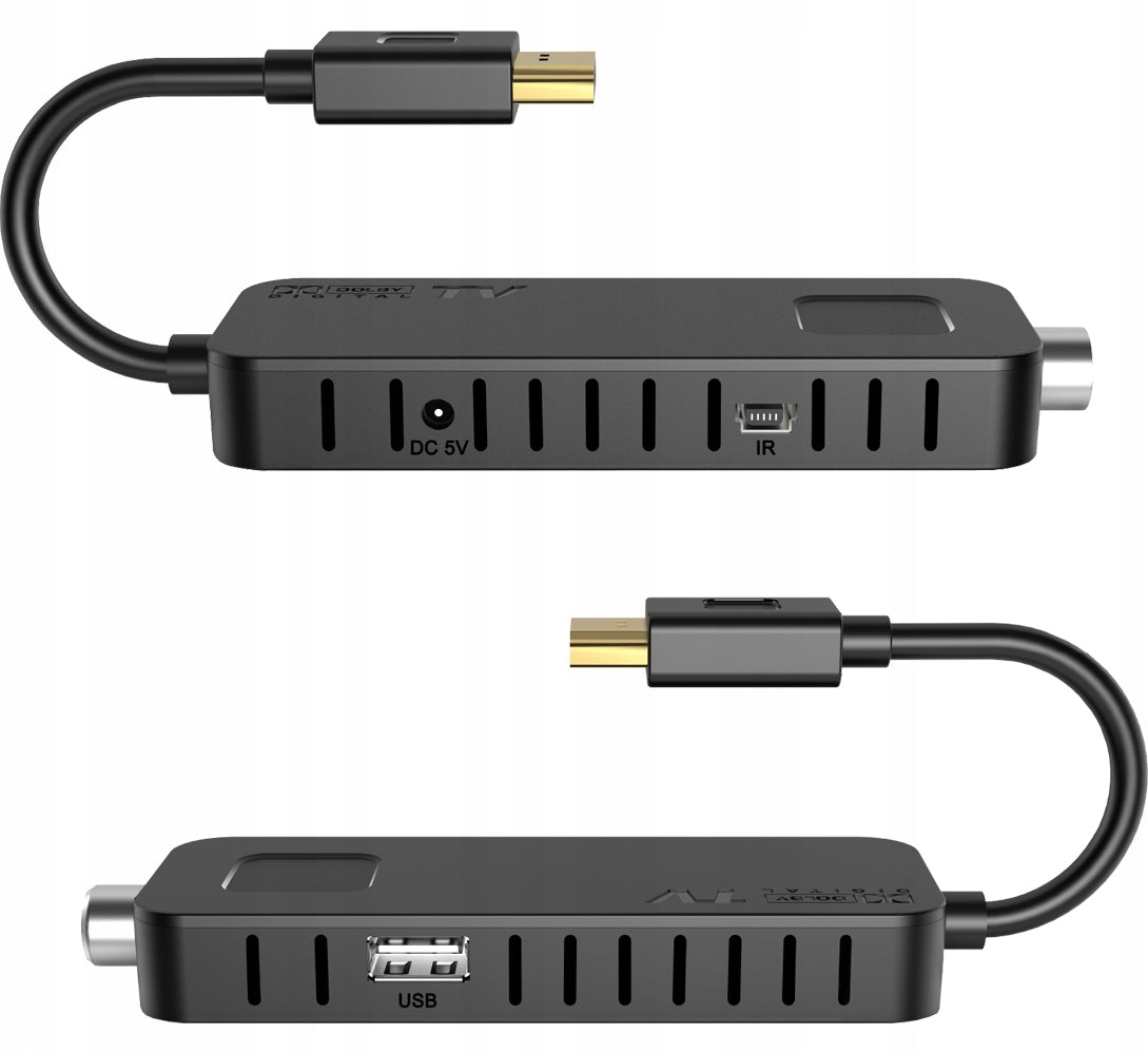 DECODER TV TUNER HD DVB-T2 & DVB-C HEVC H.265 MINI STICK PVR RECORDING Manufacturer code DVB213 / DEKODER TV NAZIEMNEJ VER. 2026