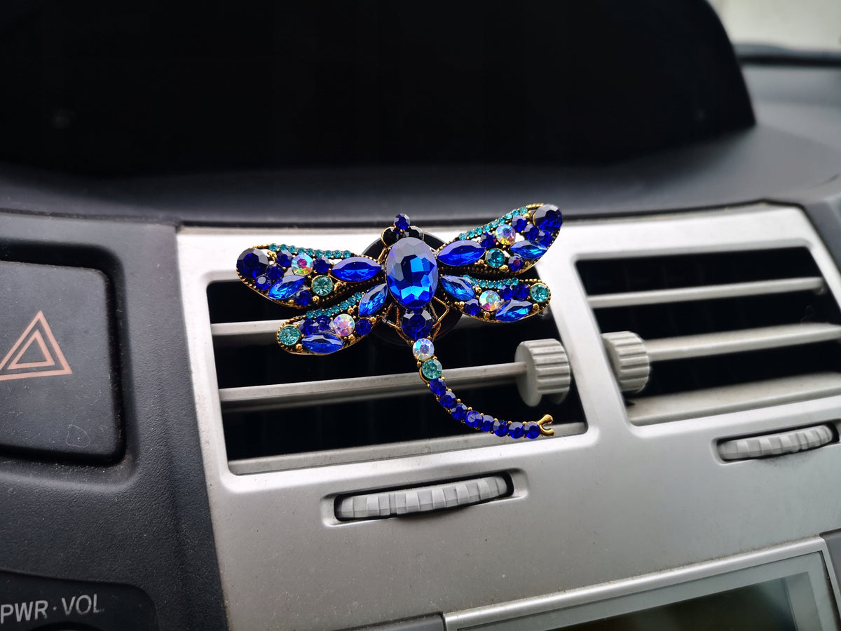 DECORATION FRAGRANCE FOR CAR CRYSTAL DRAGONFLY Blue Gift Shiny Beauty Manufacturer no brand