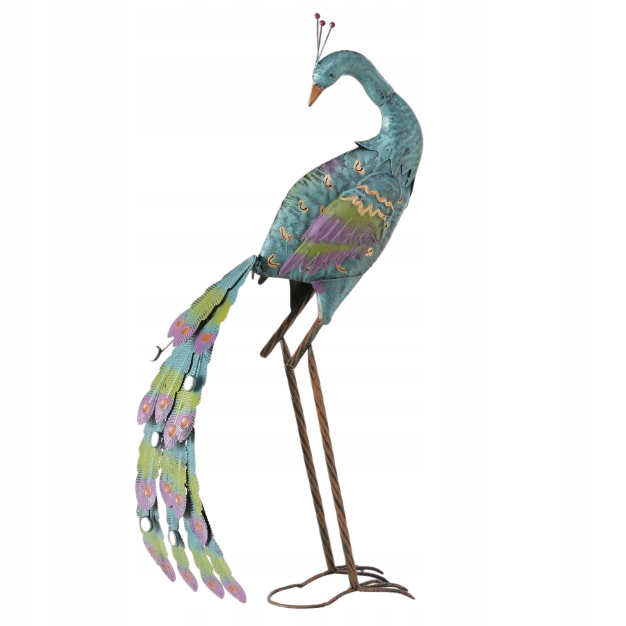 DECORATIVE FIGURINE GARDEN DECORATION ORNAMENT METAL FIGURE PEACOCK FOR GARDEN Product weight with unit packaging 2 kg