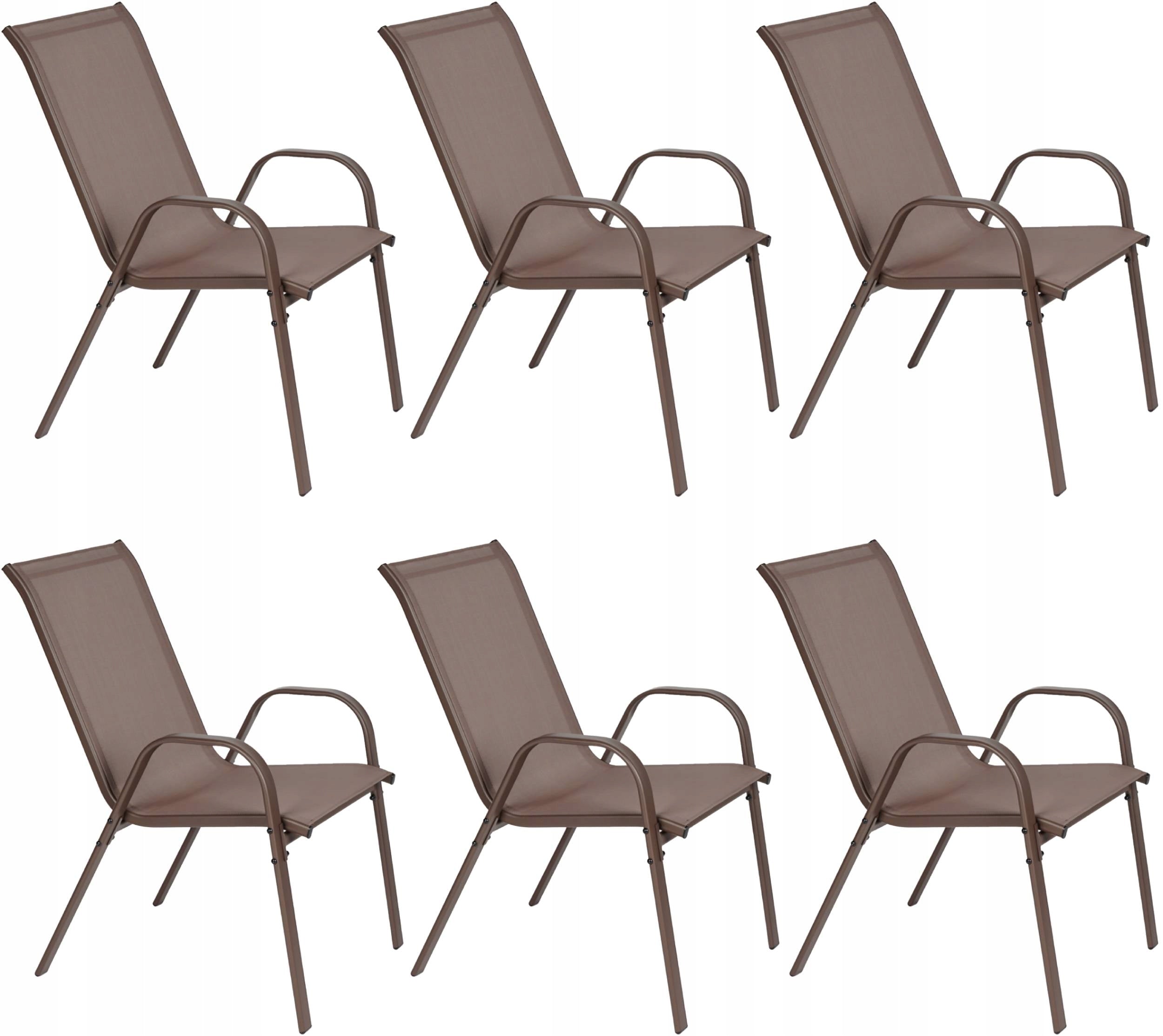 DECORATIVE GARDEN FURNITURE SET 1XTABLE 6XCHAIR KINDLY BROWN ZENJOY Line Meble jadalniane ogrodowe
