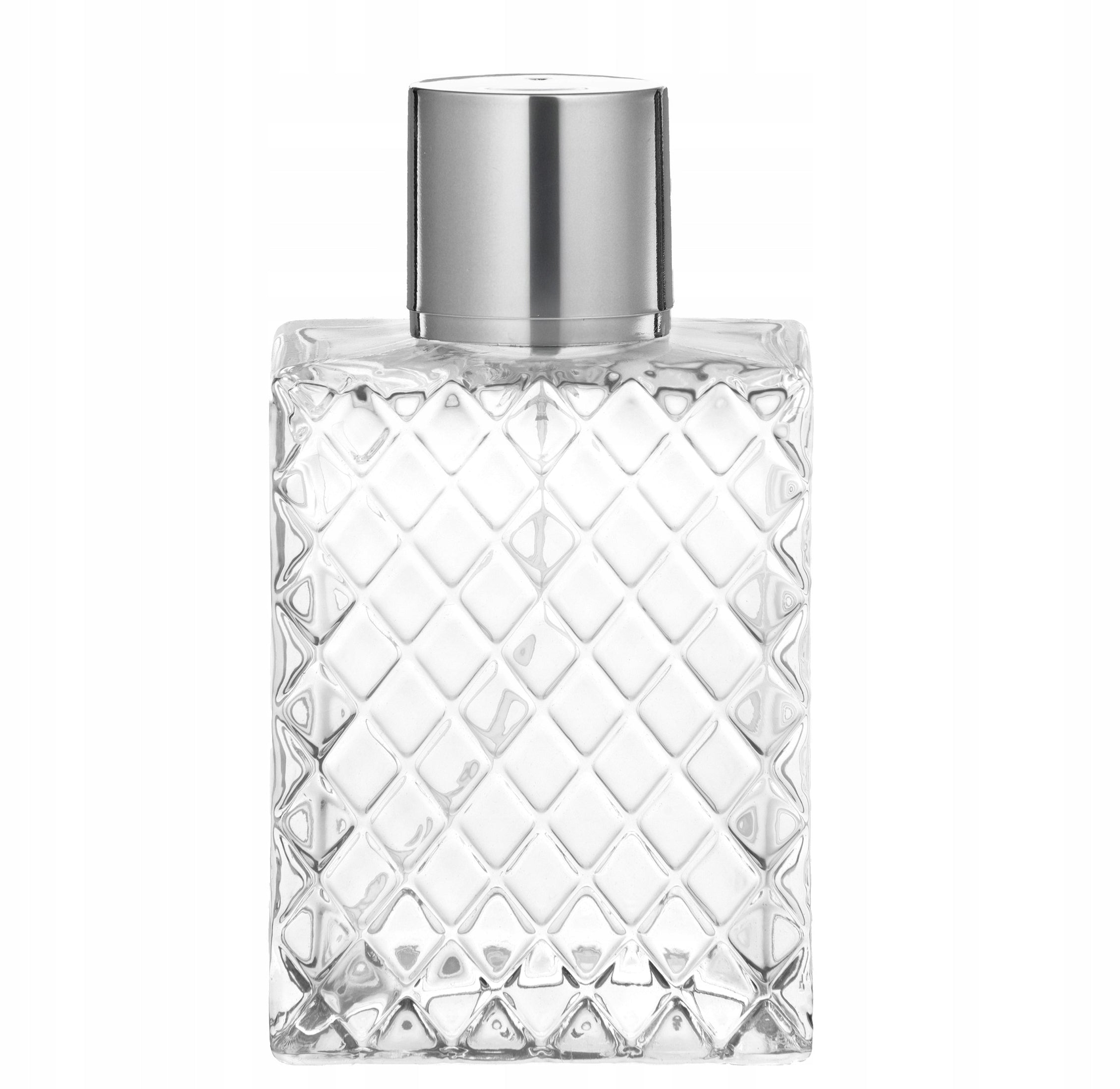 DECORATIVE GLASS BOTTLE FOR PERFUME ATOMIZER ALUMINIUM - 100 ML!