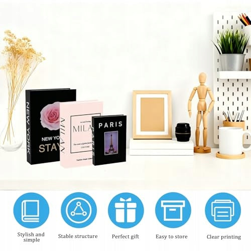 DECORATIVE HOME BOOKS CARDBOARD SET OF 3 GIFT MOVING Manufacturer code Bez marki