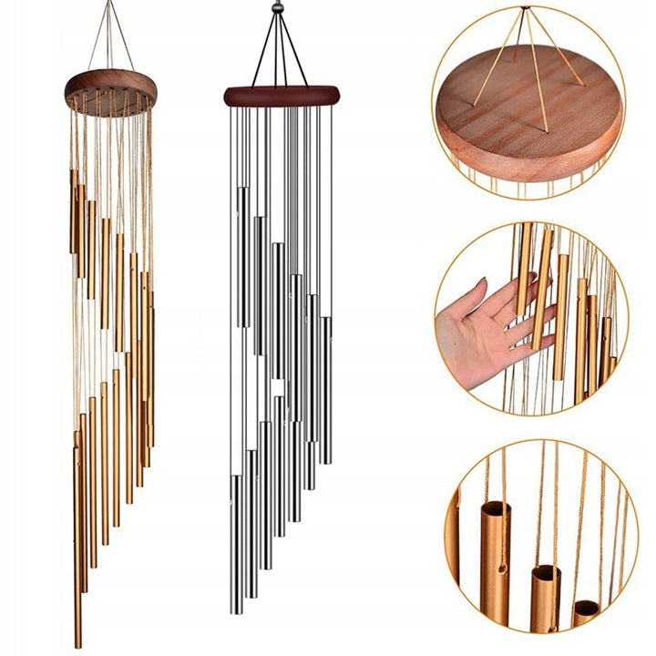 DECORATIVE ROTATING WIND CHIME HANGING 58 cm LENGTH 12 TUBE GONG Manufacturer no brand