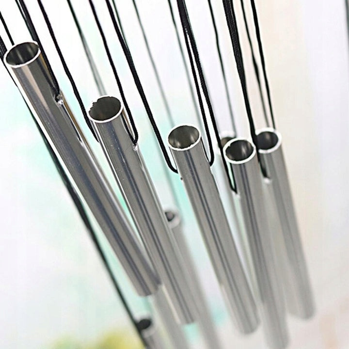 DECORATIVE ROTATING WIND CHIME HANGING 58 cm LENGTH 12 TUBE GONG Product height 59 cm