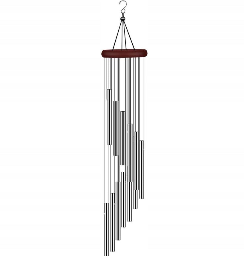 DECORATIVE ROTATING WIND CHIME HANGING 58 cm LENGTH 12 TUBE GONG