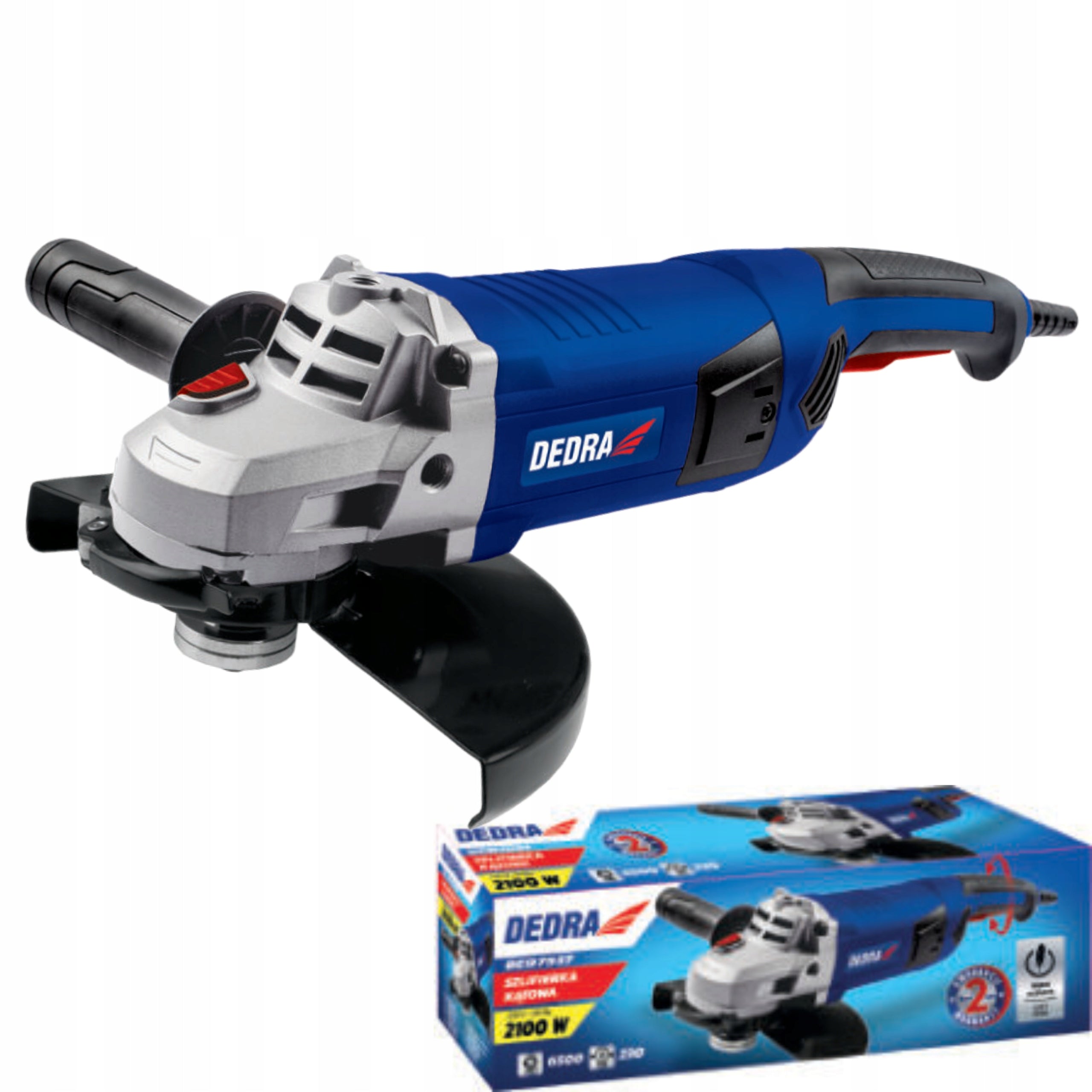 DEDRA Angle Grinder 230mm 2100W Soft Start 3-Position Handle DED7937