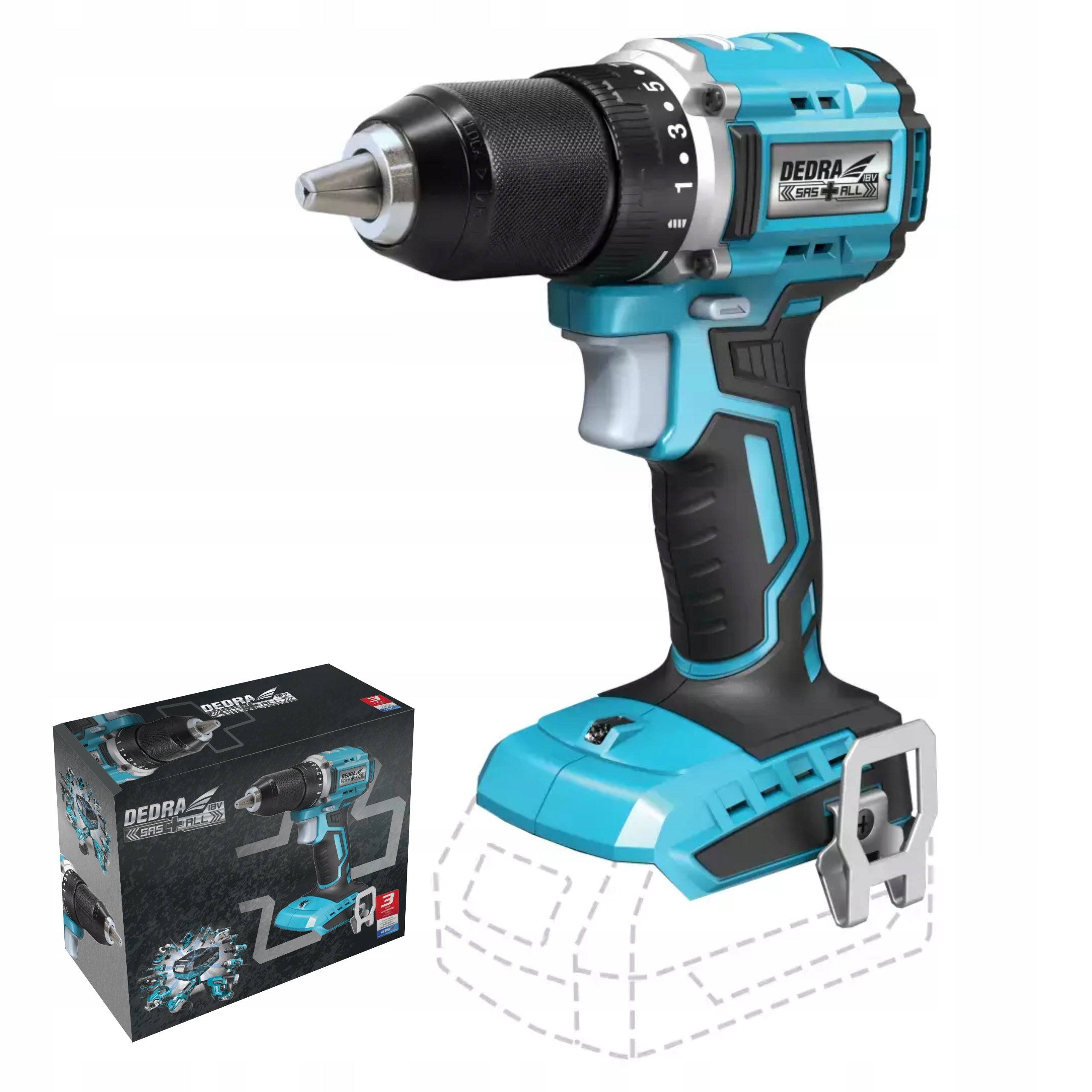 DEDRA BRUSHLESS CORDLESS DRILLING MACHINE DED7143 18V 50Nm Voltage (V) 18 V