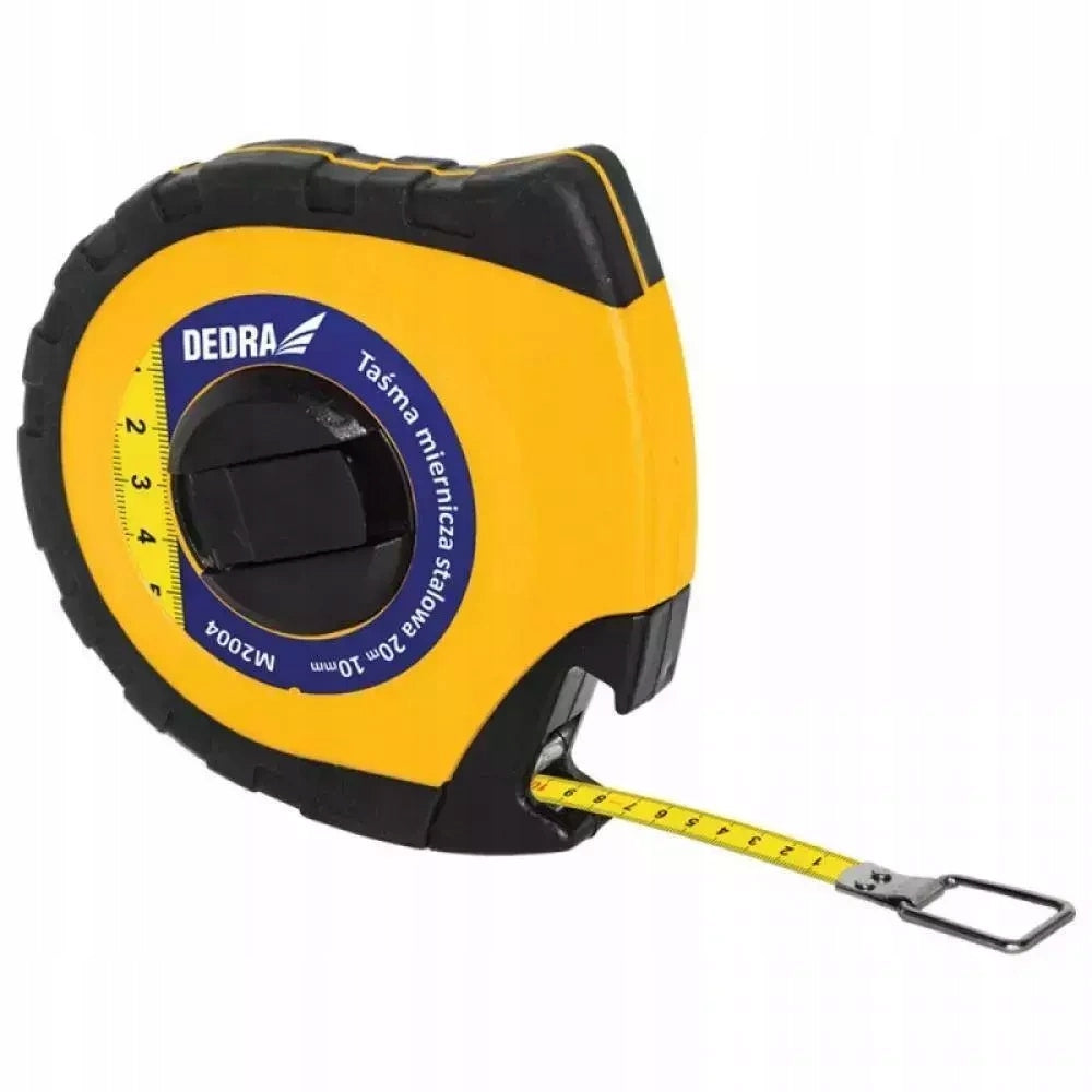 DEDRA M2004 MEASURING TAPE STEEL RANGE 20m WIDTH 10mm TPR+ABS HOUSING