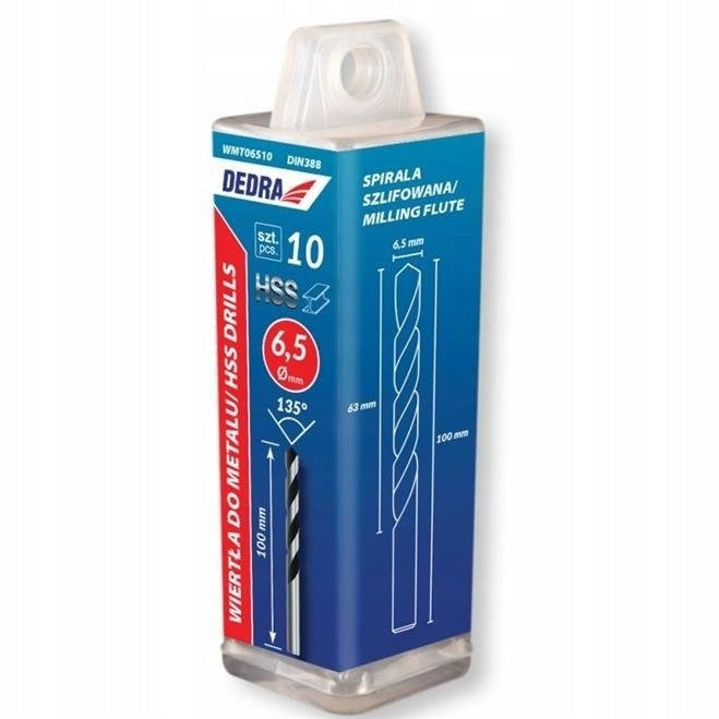 DEDRA WMT04075 Drill Bits for Metal 75mm 10pcs TUBE Brand Dedra