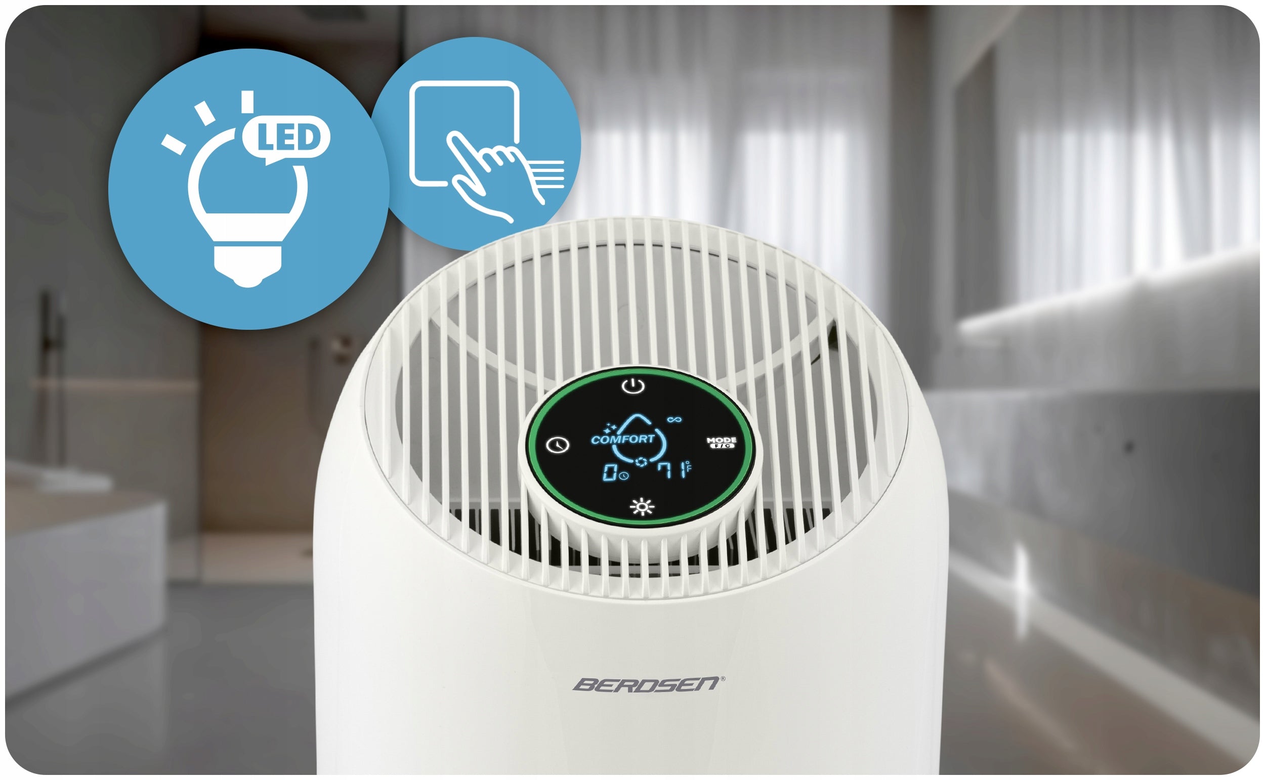 DEHUMIDIFIER MOISTURE ABSORBER 60W QUIET 34dB TIMER LED Berdsen Efficiency 0.75 l/24 h