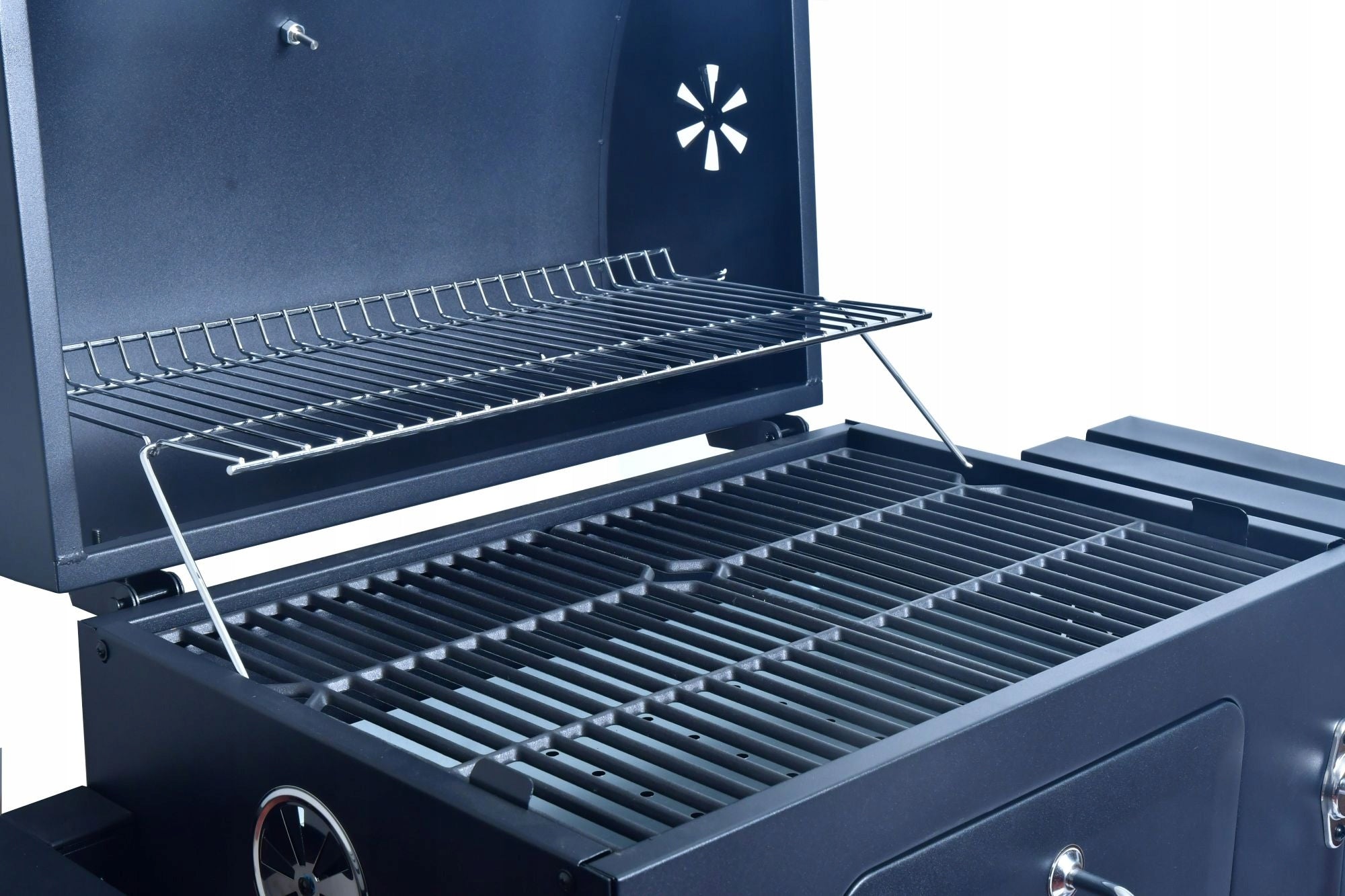 DEKRAFT ANGULAR CHARCOAL GRILL WITH CAST IRON GRATE CABINET AND COVER!!! Grill width 138.5 cm