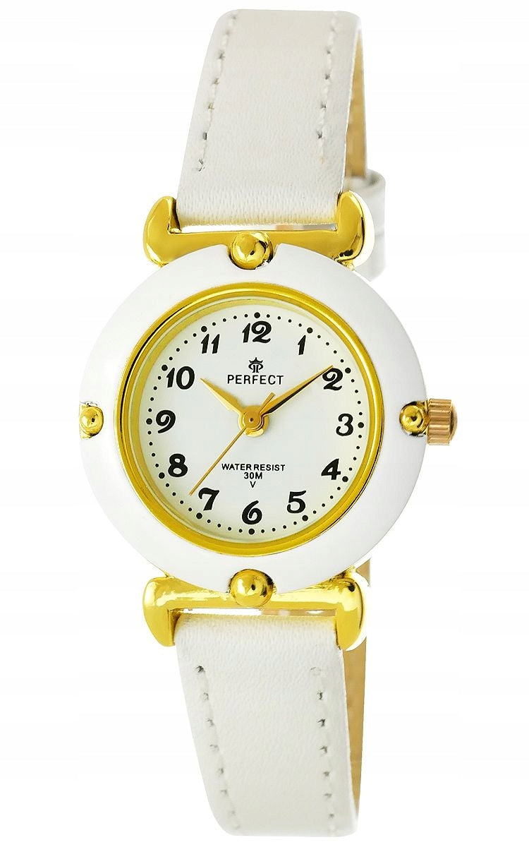 DELICATE CHILDREN'S WATCH - WHITE STRAP - GOLD WHITE CASE