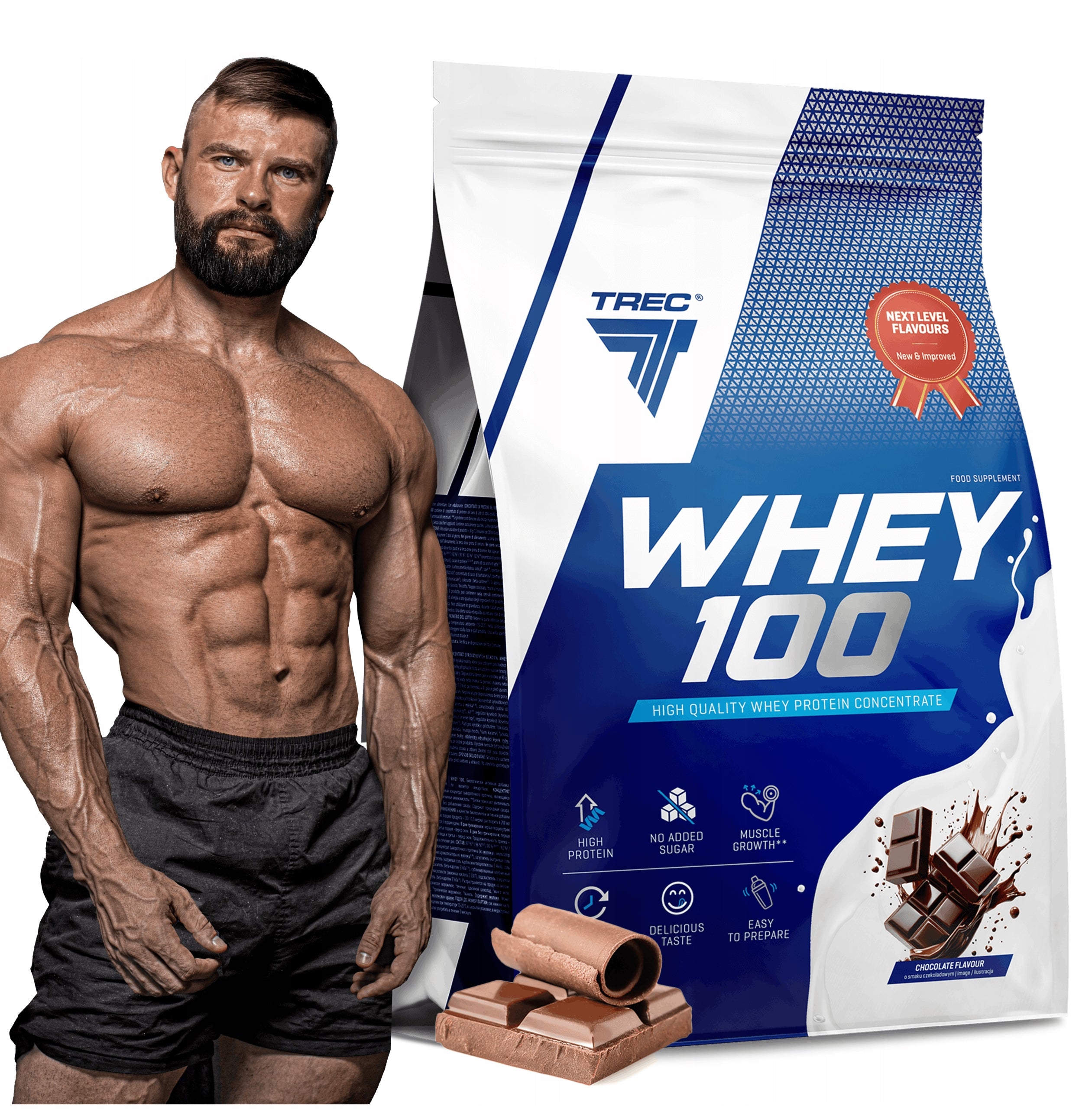 DELICIOUS PROTEIN WPC PROTEINS Trec Whey 100 2275g PER MASS STRENGTH SCULPTURE