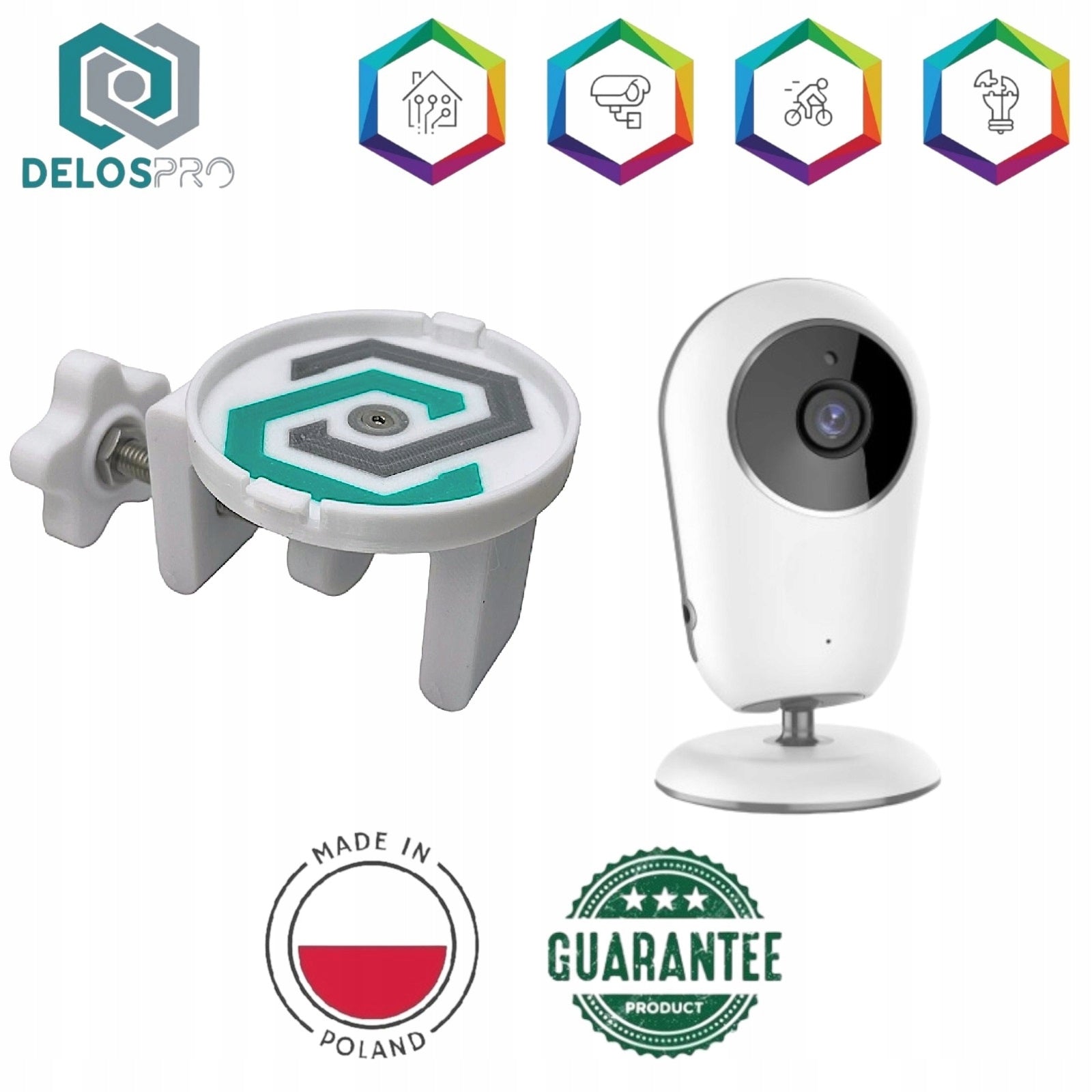 DELOSPRO NON-INVASIVE HORIZONTAL MOUNT FOR NENO VERA V2 CAMERA Color white