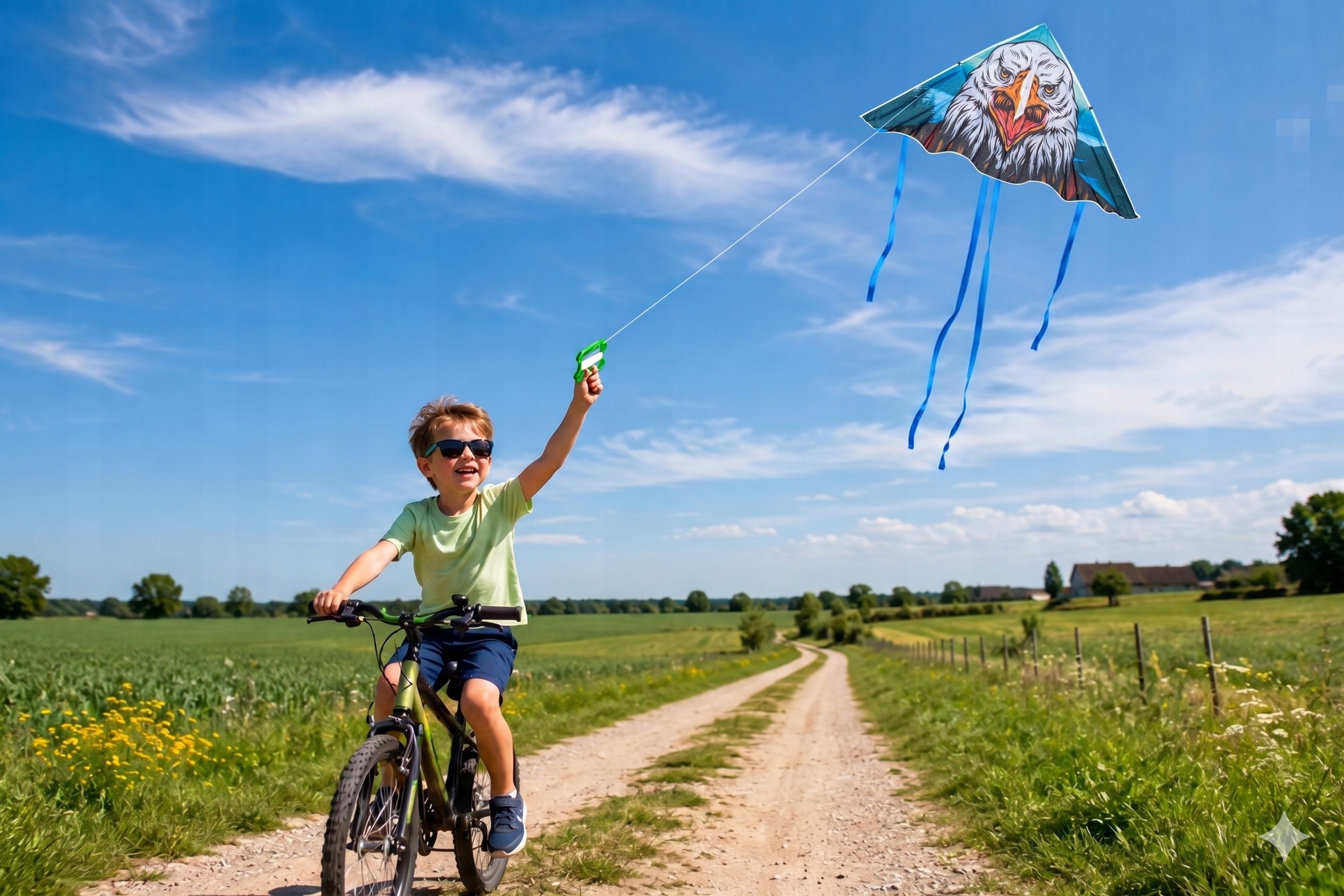DELTA XXL KITE – COLORFUL KITE + ROPE AND RIBBONS INCLUDED Product width 120 cm