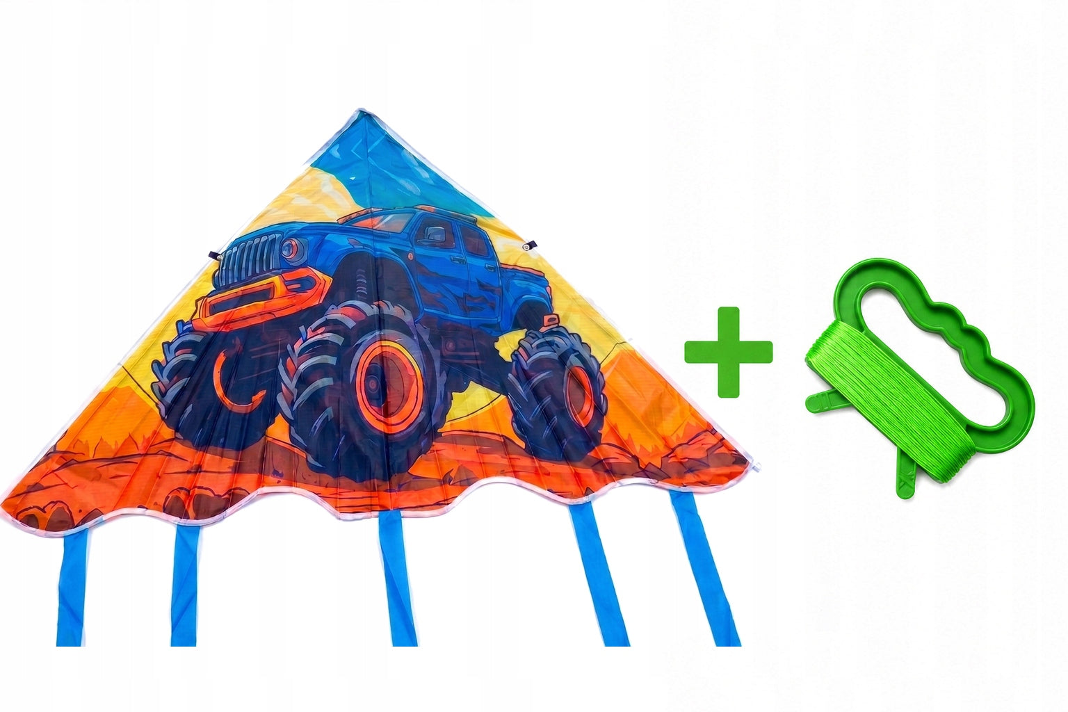 DELTA XXL KITE – COLORFUL KITE + ROPE AND RIBBONS INCLUDED