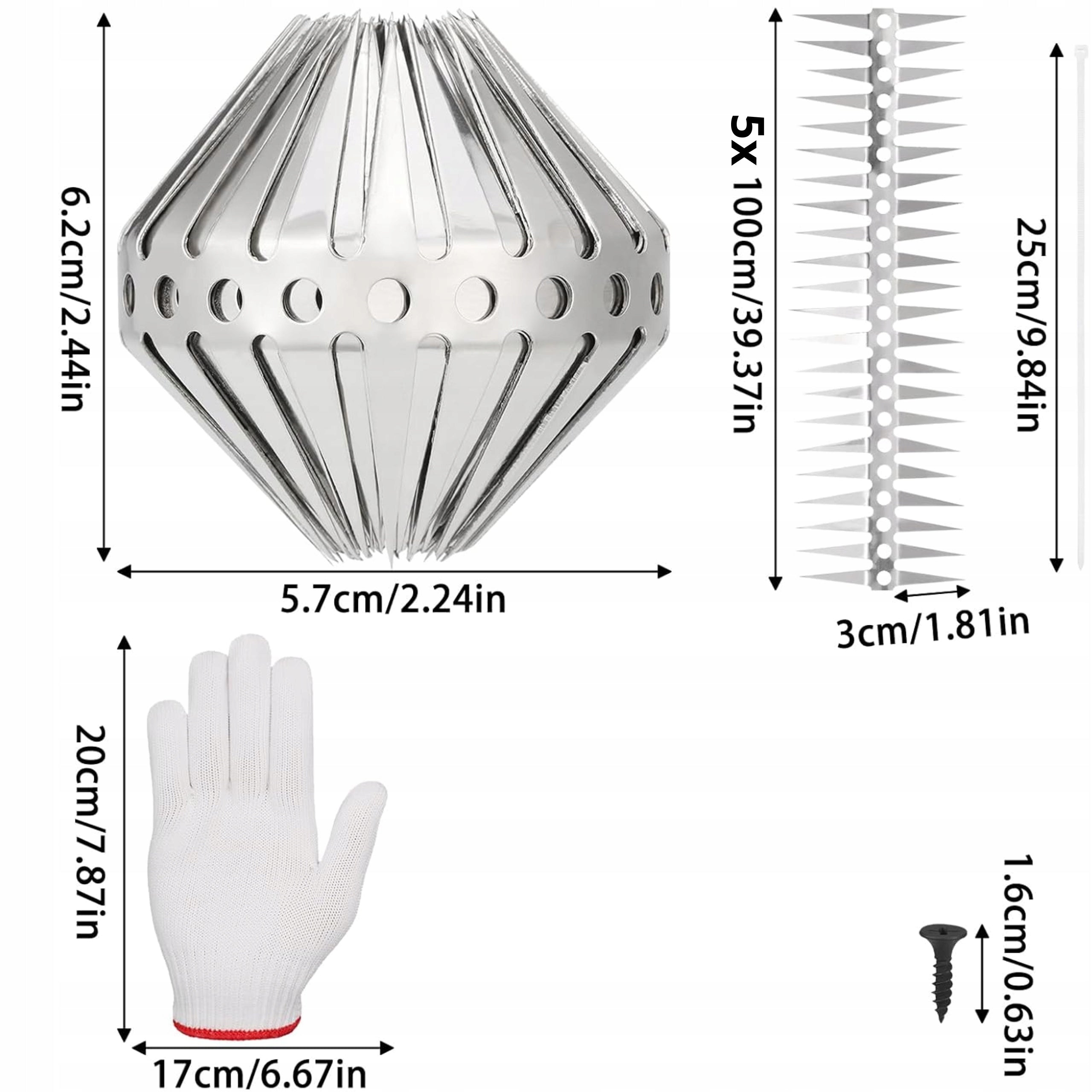 DENSE SPIKES FOR MARTENS BIRDS PESTS MARTENS REPELLENT FOR GUTTERS PIPES 5m SET Manufacturer code KOLCE NA KUNY 5 METRÓW