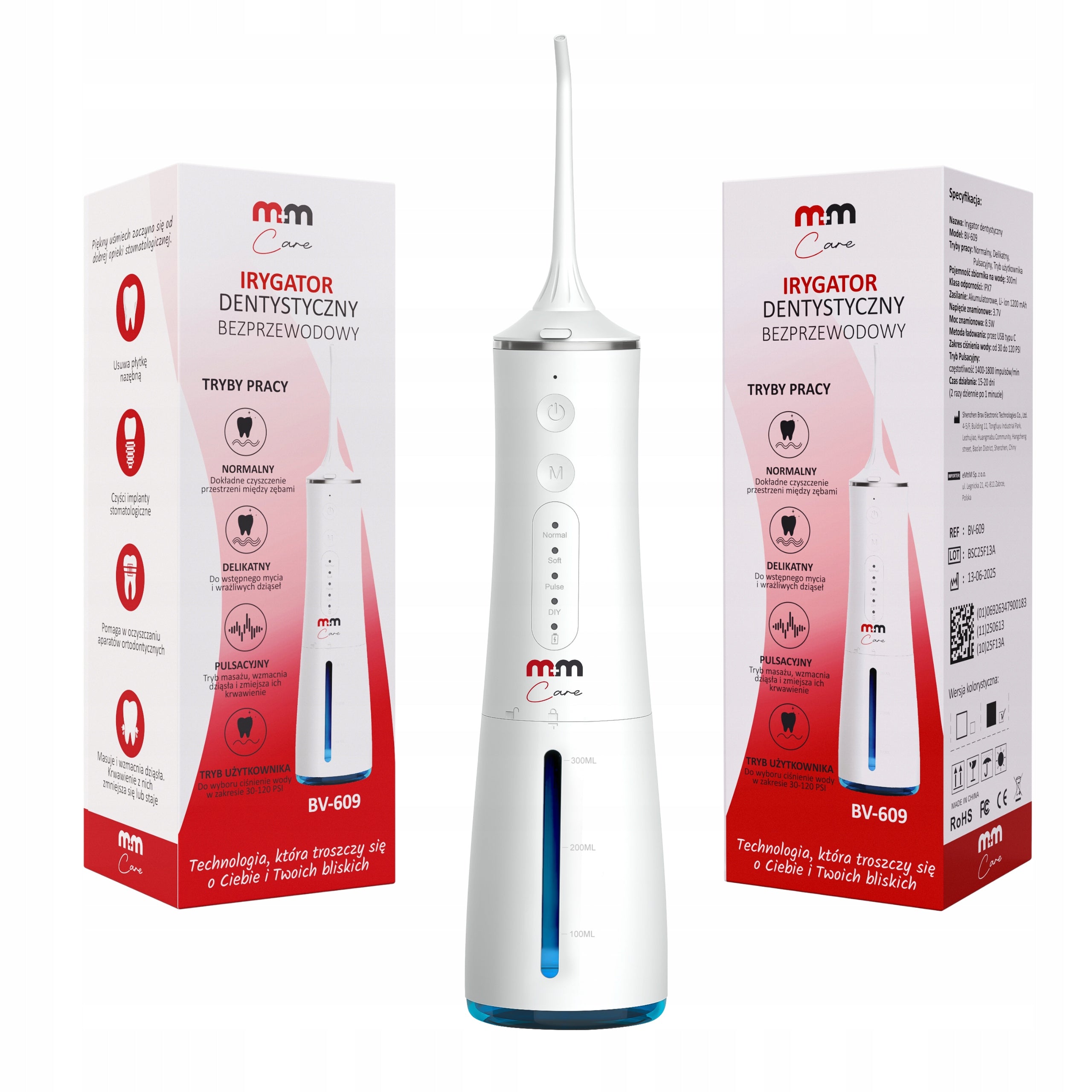 DENTAL IRRIGATOR M+MCARE FOR IMPLANT DEVICES 8 NOZZLES WHITE Manufacturer code 2900-BRAV-BV-609-B