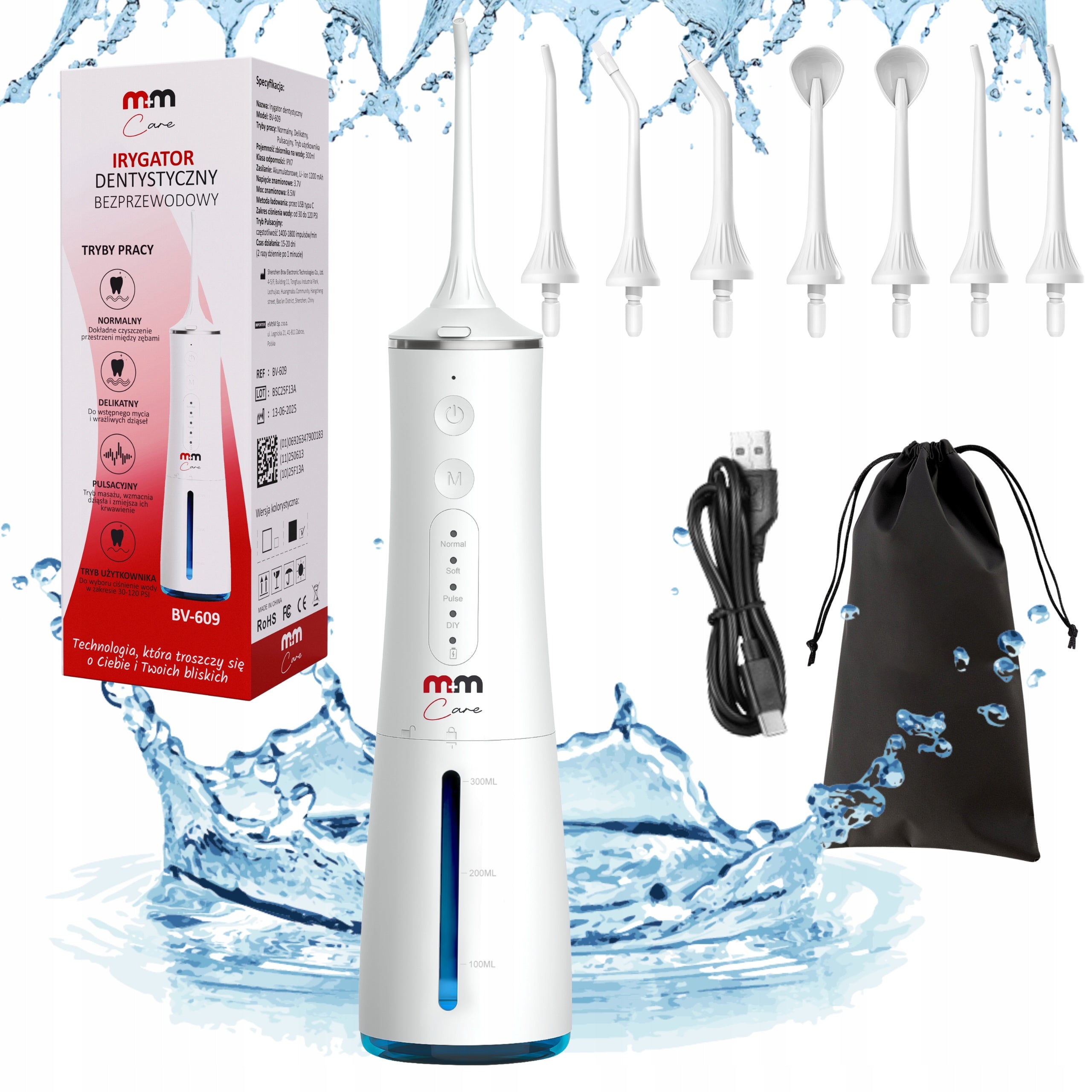 DENTAL IRRIGATOR M+MCARE FOR IMPLANT DEVICES 8 NOZZLES WHITE