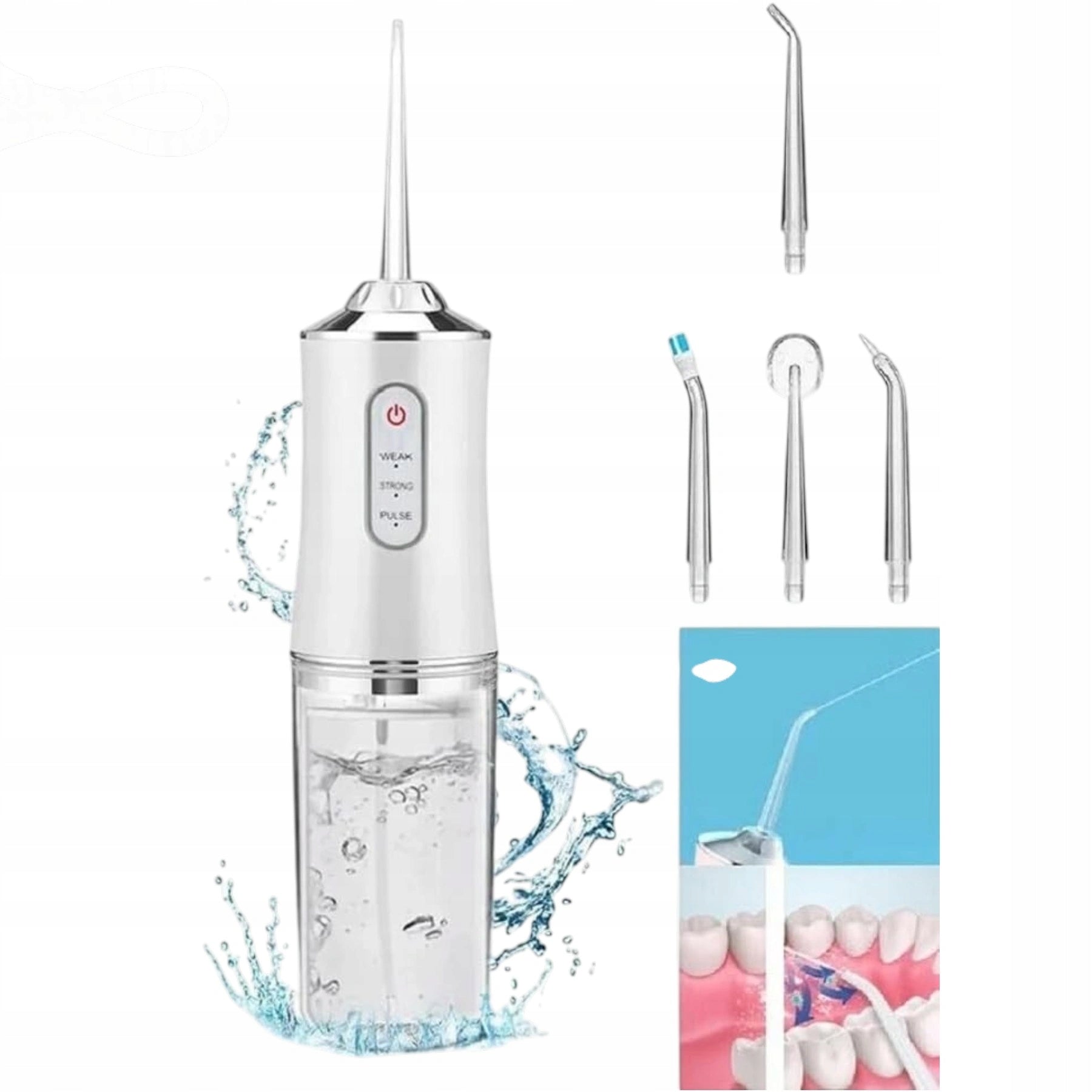 DENTAL IRRIGATOR WIRELESS STRONG 4 NOZZLES 3 MODES 220 ml Packaging status original