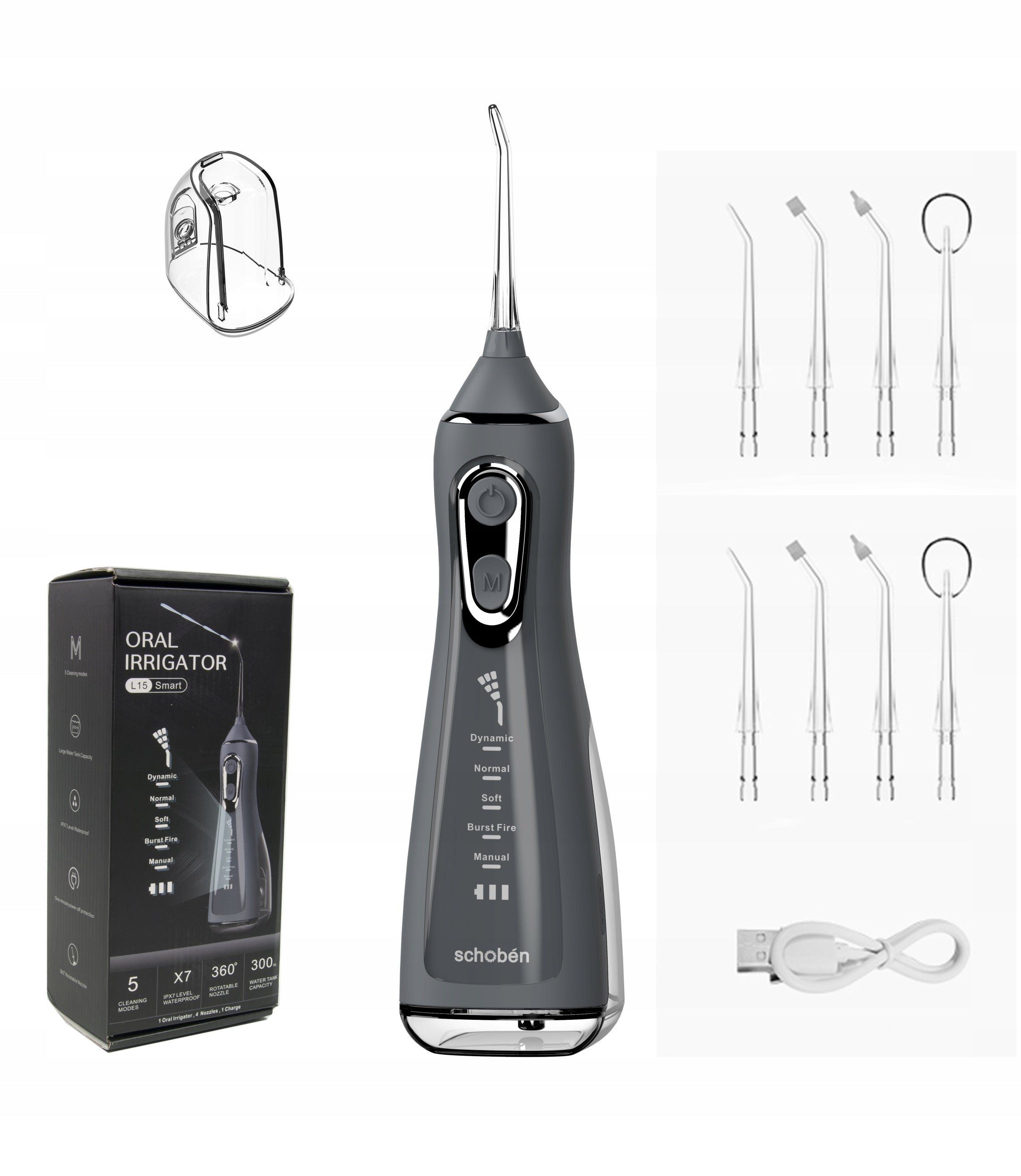 DENTAL TOOTH IRRIGATOR STRONG 8 NOZZLES 5 MODES 300ML WIRELESS