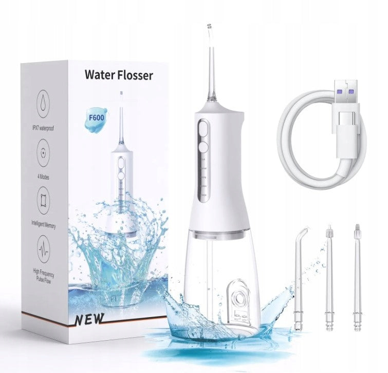 DENTAL WATER IRRIGATOR 4 TIPS SARMOCARE DIFFERENT MODES WHITE