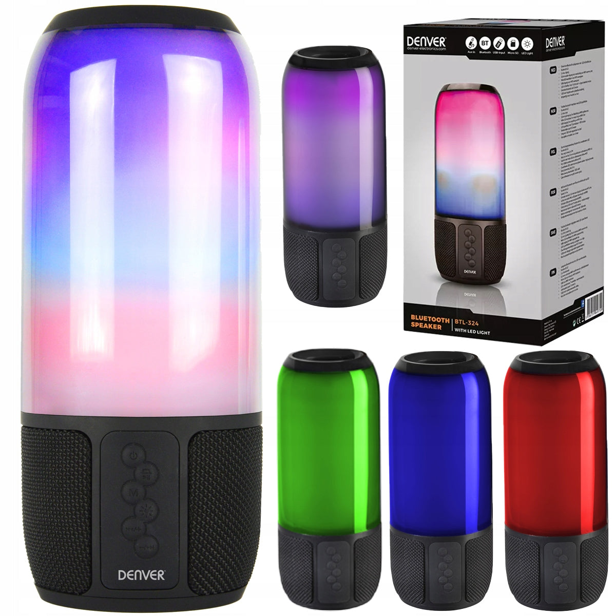 DENVER PORTABLE Bluetooth SPEAKER BTL-324 LED