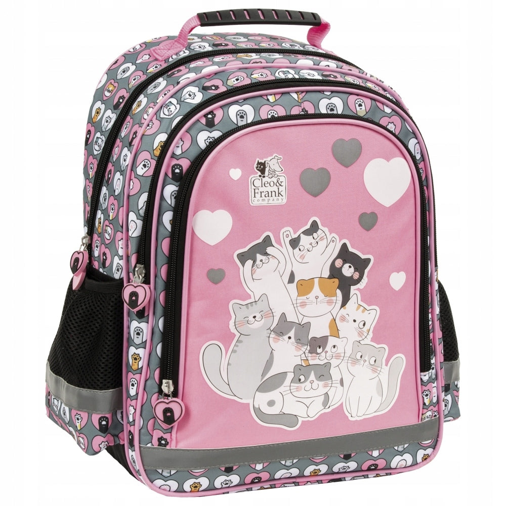 DERFORM School Backpack Cats Cleo and Frank