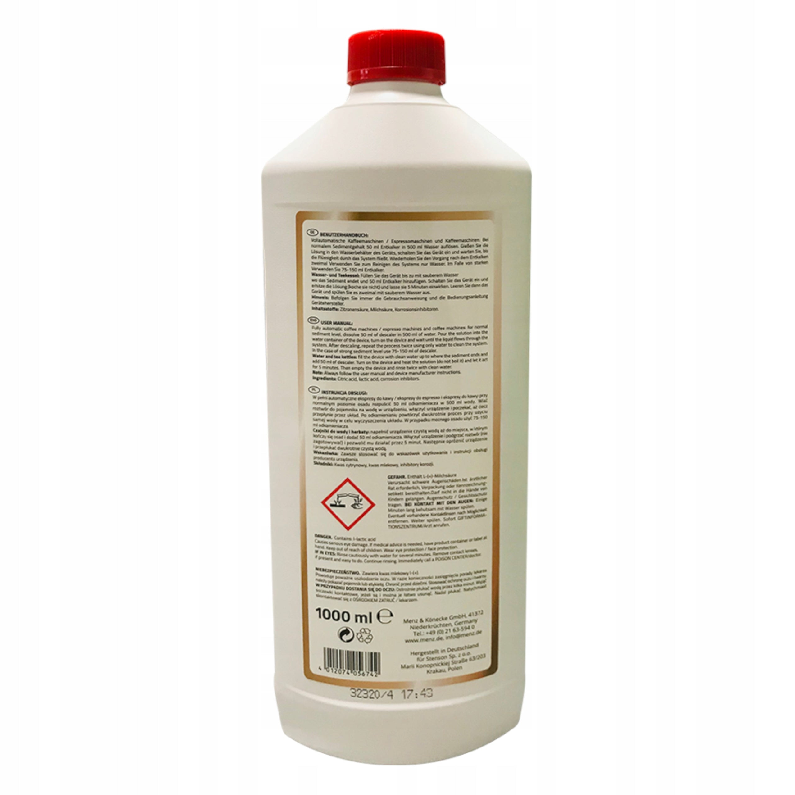 DESCALER FOR COFFEE MAKER FOR KETTLE CLEANER 1000ml 1L Manufacturer code 4012074056742