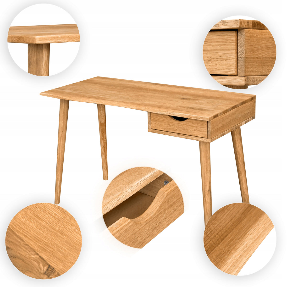 DESK 120 cm Wooden Oak Scandinavian PADUA