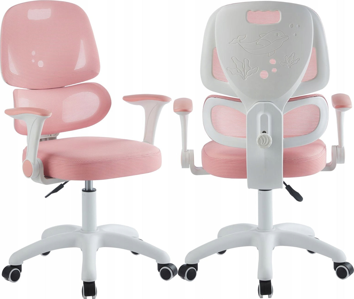 DESK CHAIR PINK SWIVEL FOR CHILDREN ARMCHAIR PINK WHITE
