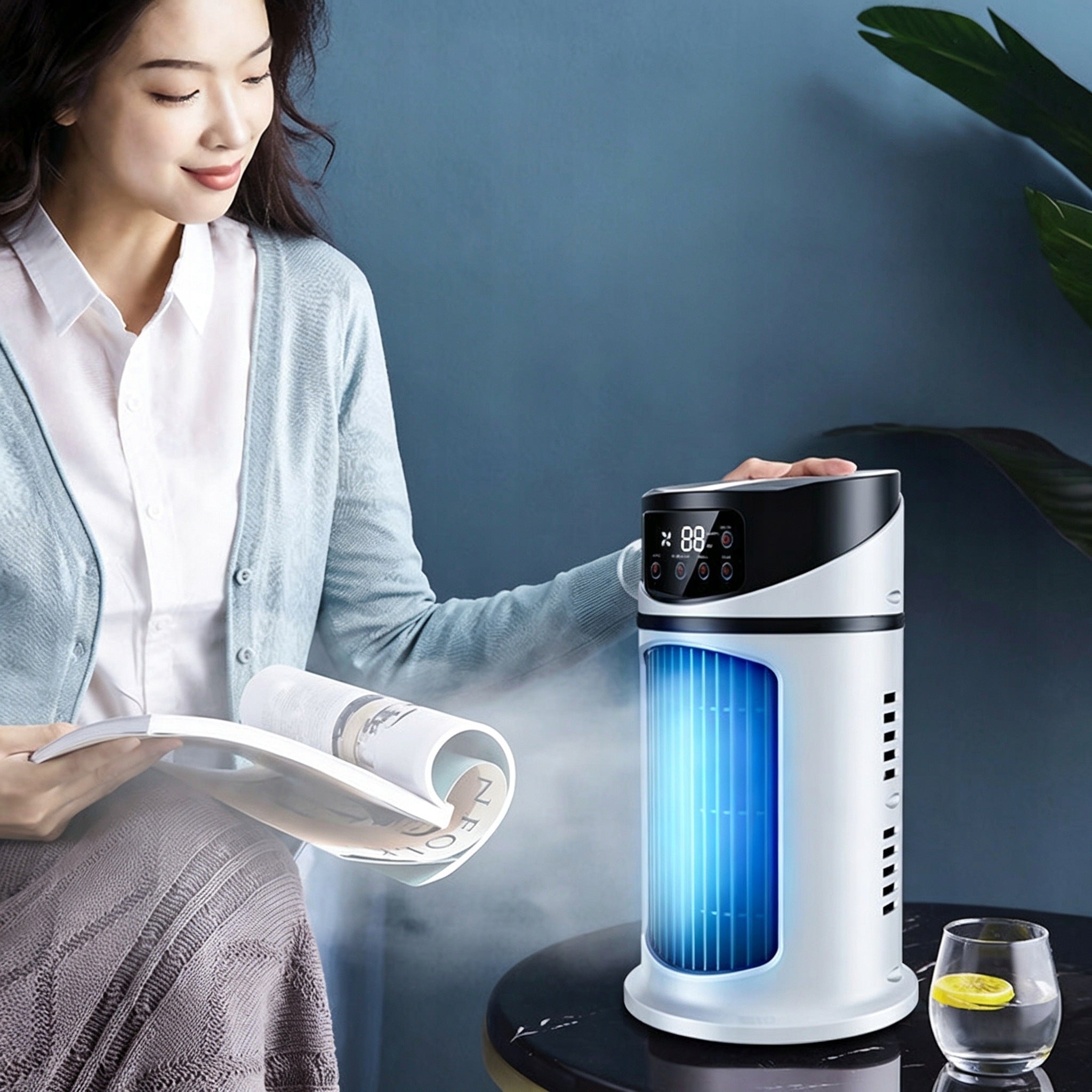 DESK COOLING FAN WITH HUMIDIFIER MINI AIR CONDITIONER 6SPEEDS 300ML Brand Bedee
