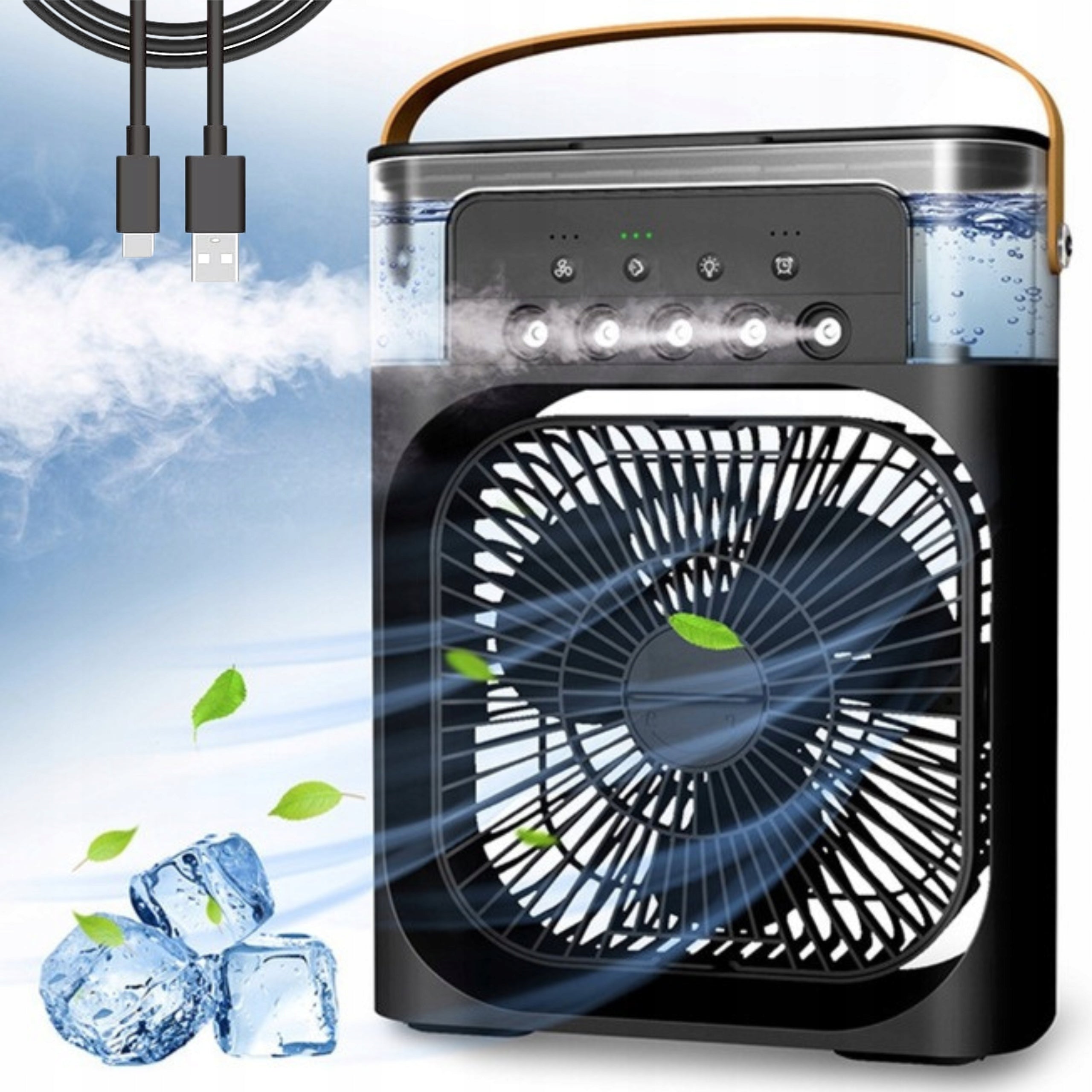 DESK FAN COLUMN FAN ROOM AIR CONDITIONER MIST WATER Manufacturer code Klimaryzator Wentylator Wiatrak LED Mgiełka