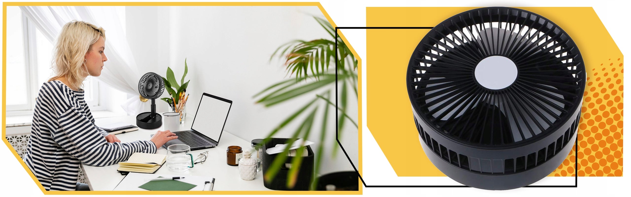 DESK FAN MINI WIRELESS FOLDING ADJUSTABLE Dominant color black